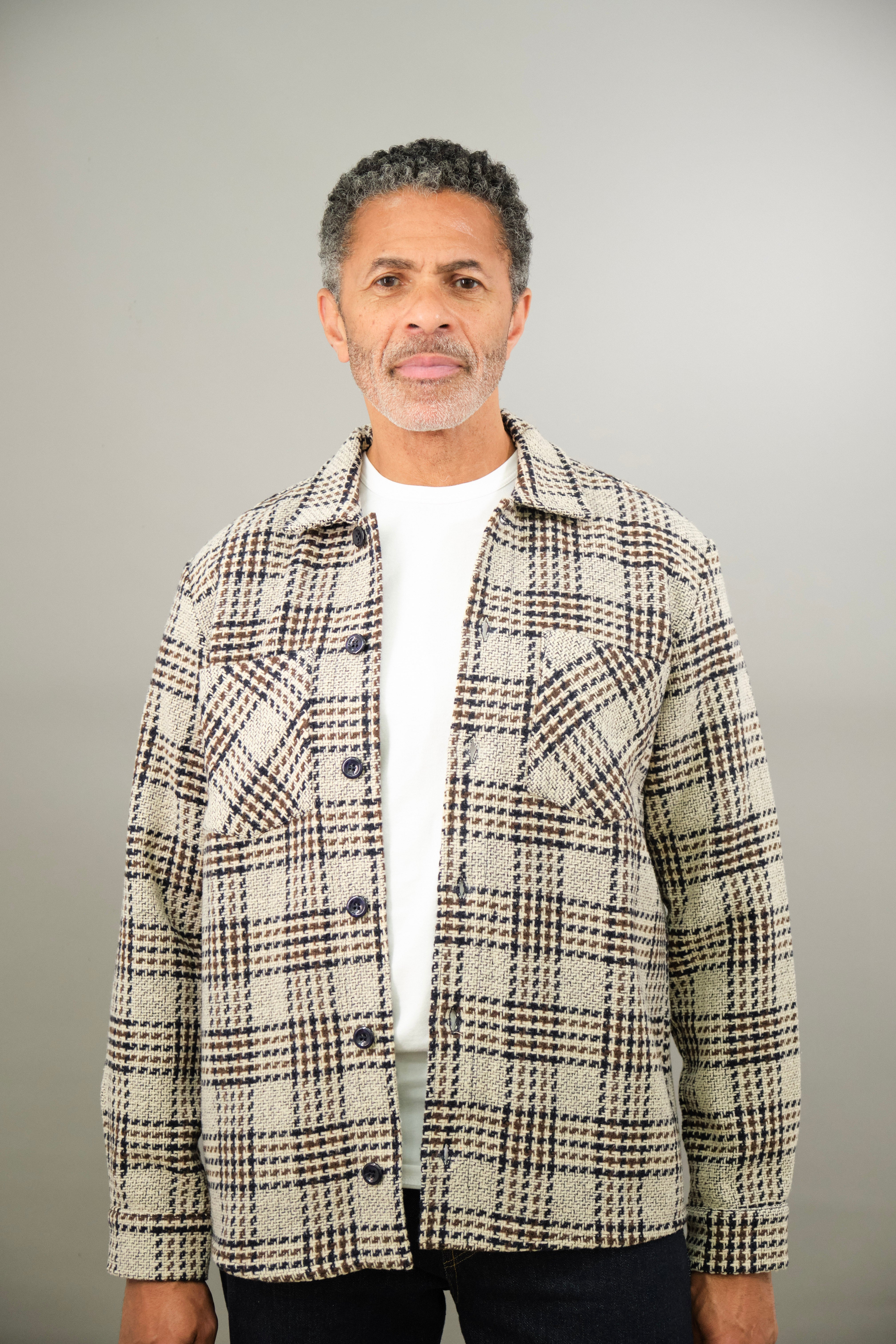 Bart Overshirt - Dogtooth Stone Brown Black - Wear London