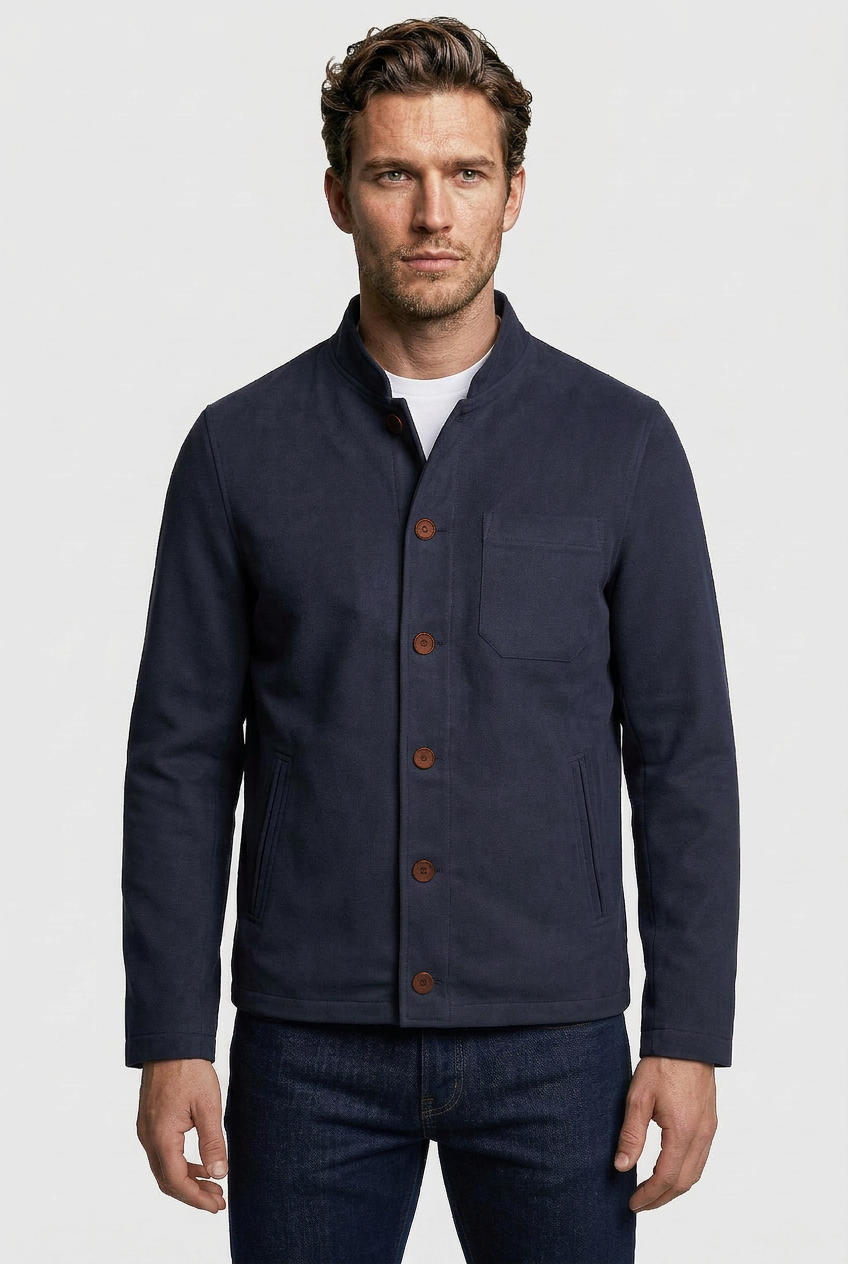 Aldgate Baseball Shacket - Navy Moleskin - Wear London