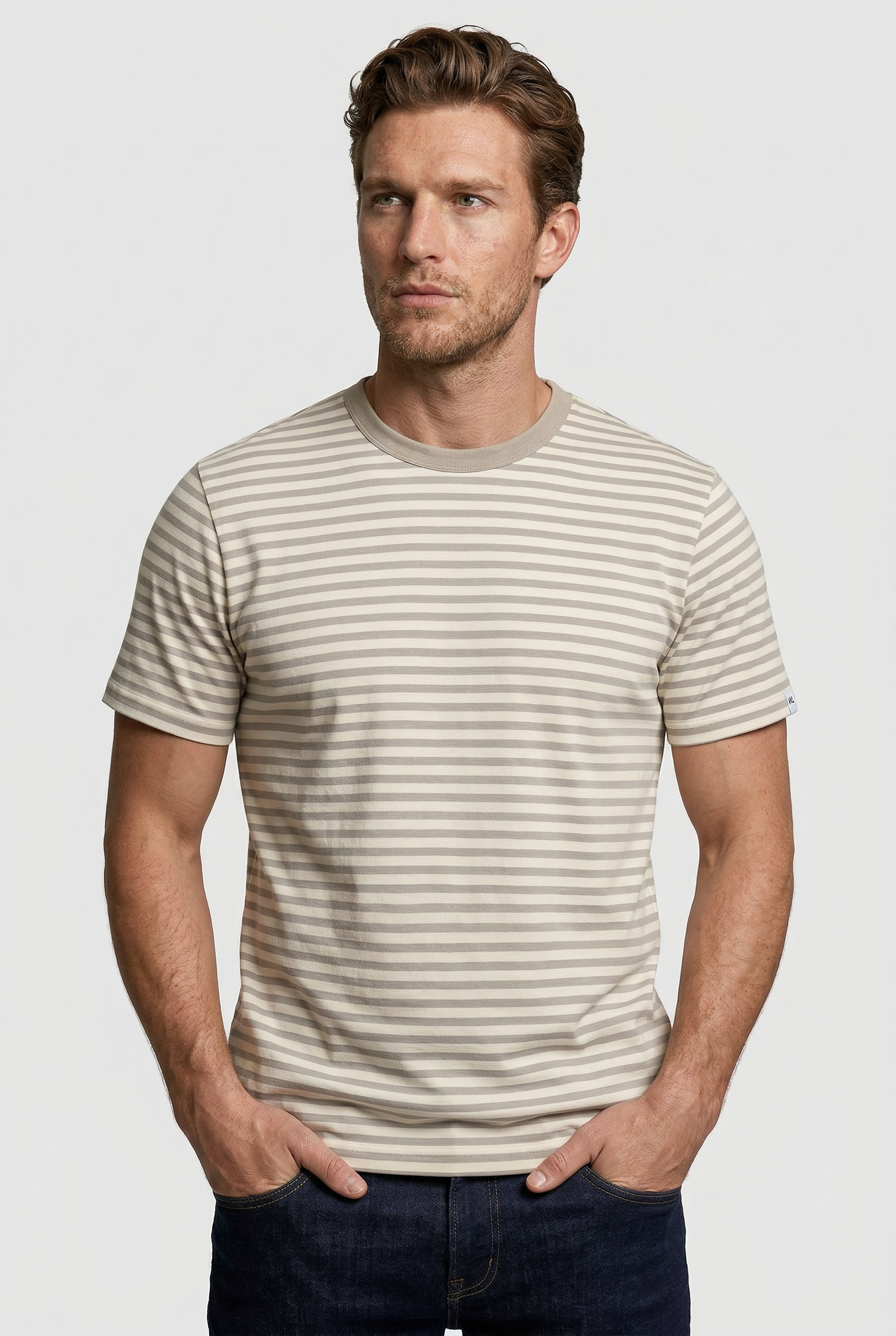 Gerard - Stripe T-Shirt - Off White Stone - Wear London