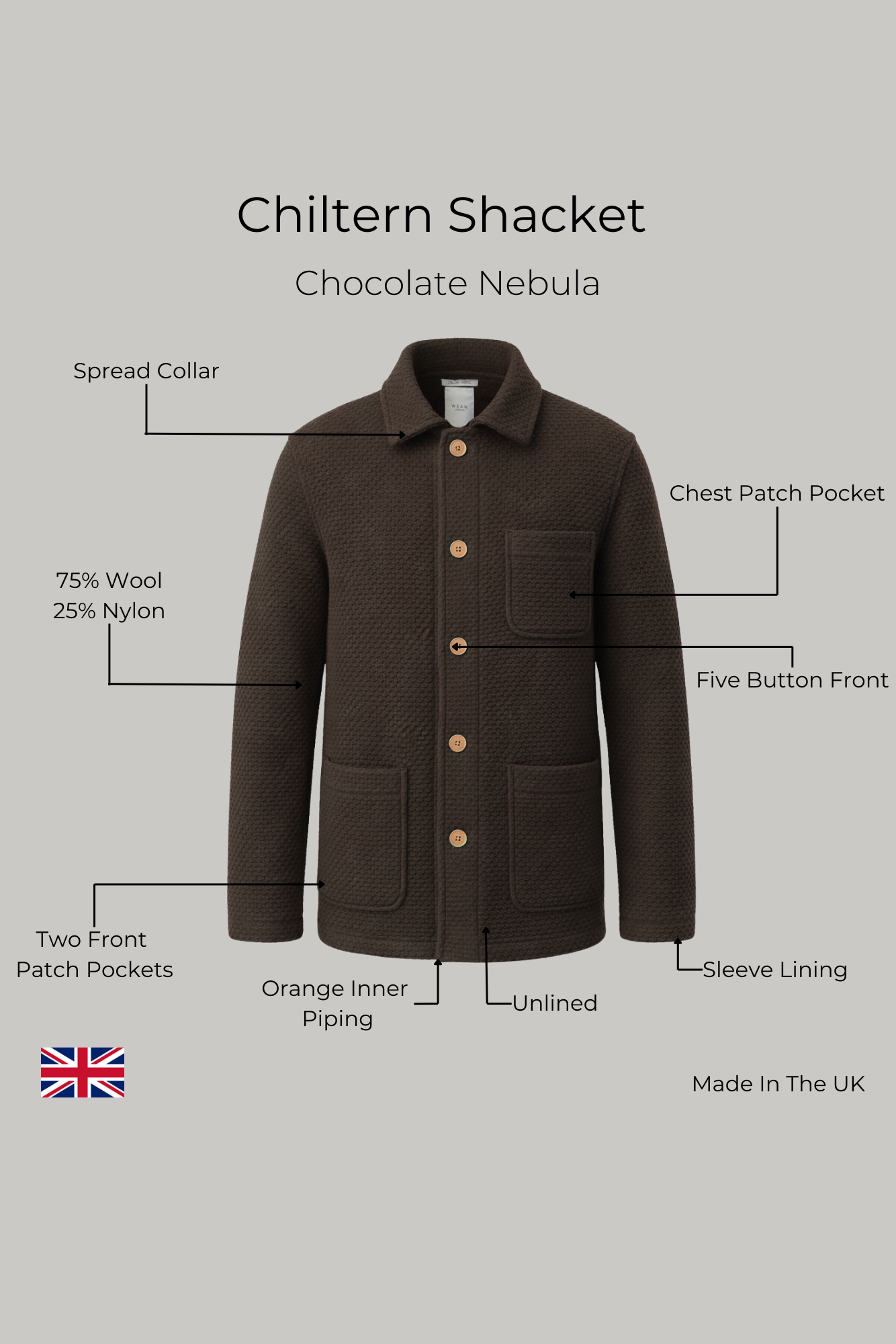 Chiltern Shacket - Chocolate Nebula - Wear London