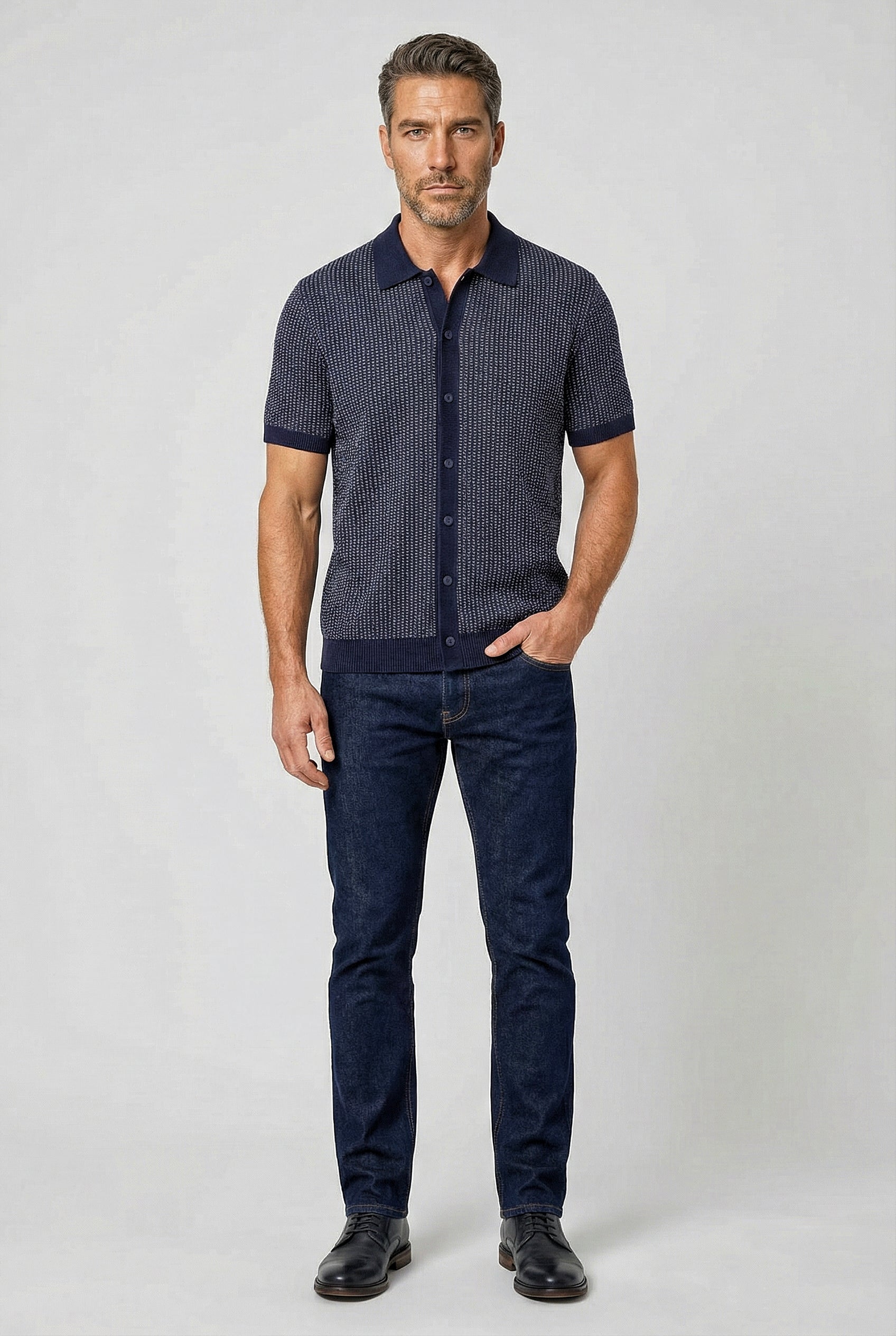 Lambeth - Button Through Knitwear - Navy - Wear London