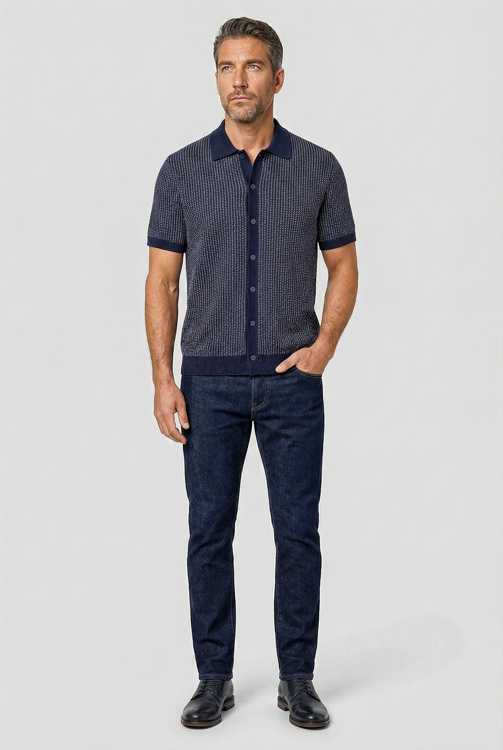 Lambeth - Button Through Knitwear - Navy - Wear London