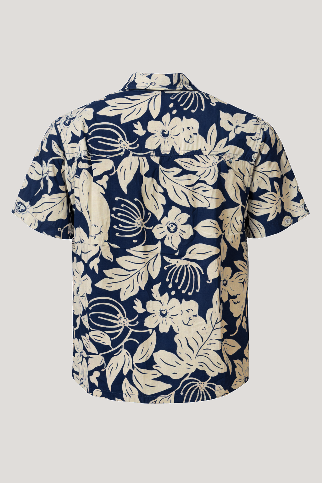 Dano Short Sleeve Shirt - Navy Taupe Hawaiin - Wear London