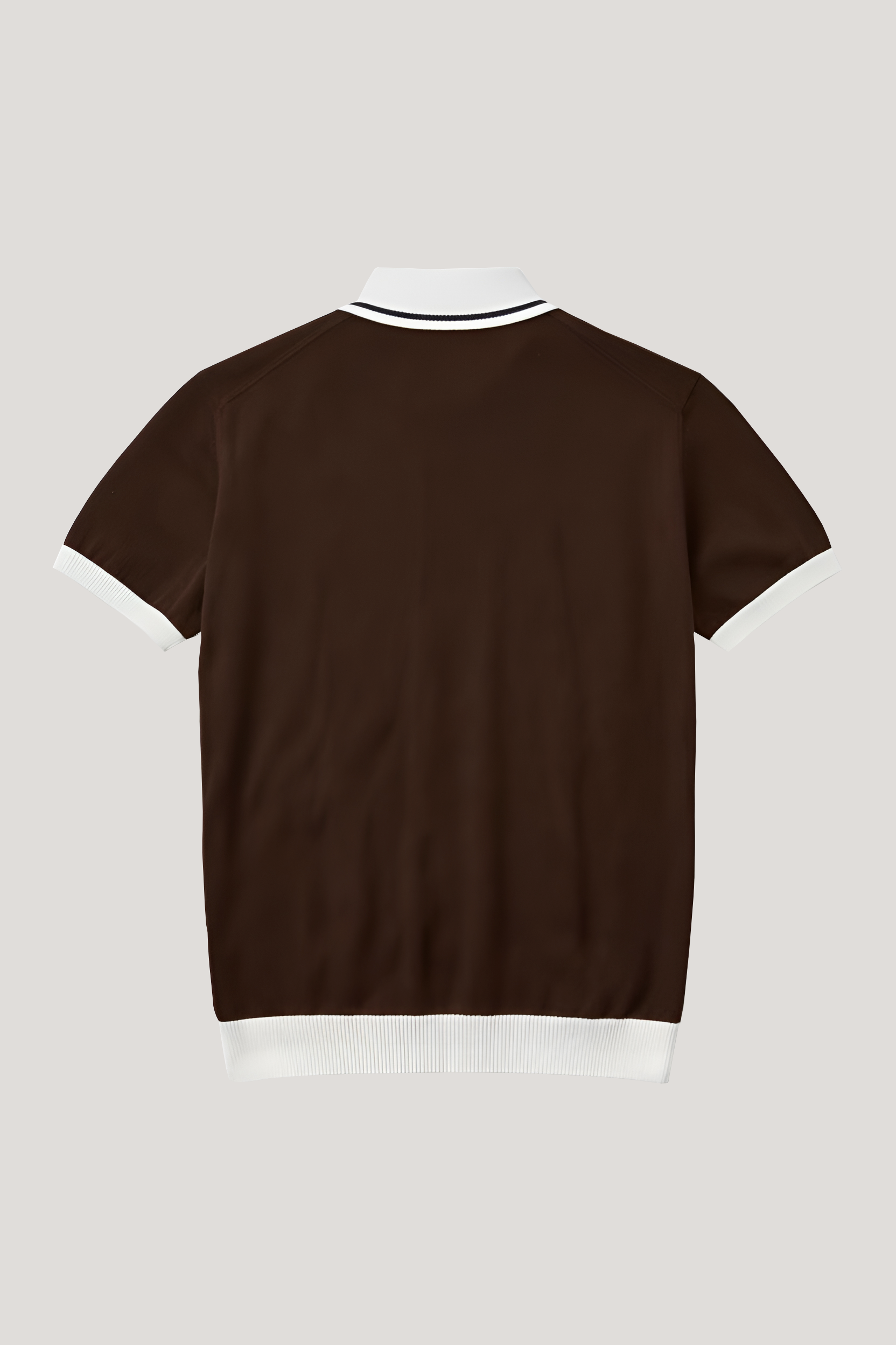 Camden - Plain Polo Knitwear - Chocolate Ecru - Wear London