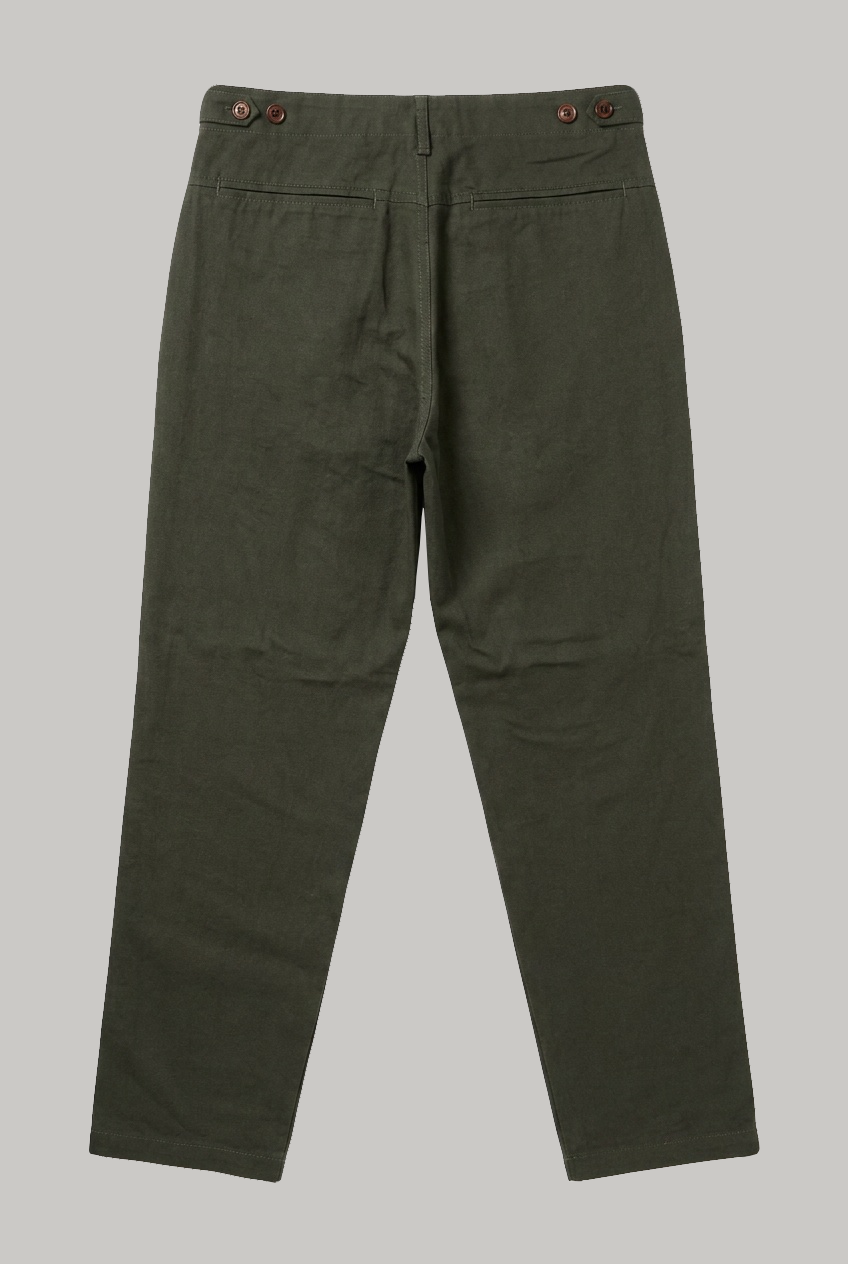 Wentworth Trouser - Olive Cotton Linen - Wear London