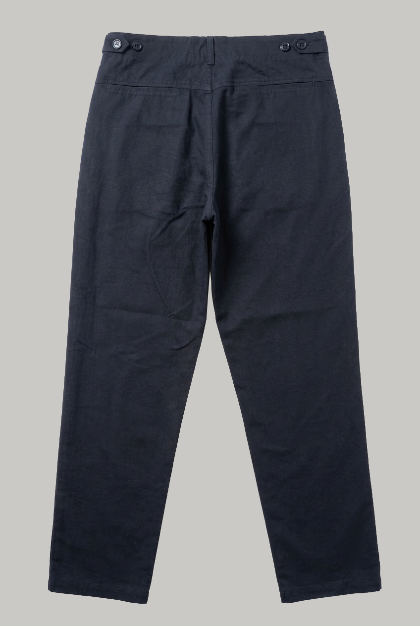 Wentworth Trouser - Navy Cotton Linen - Wear London
