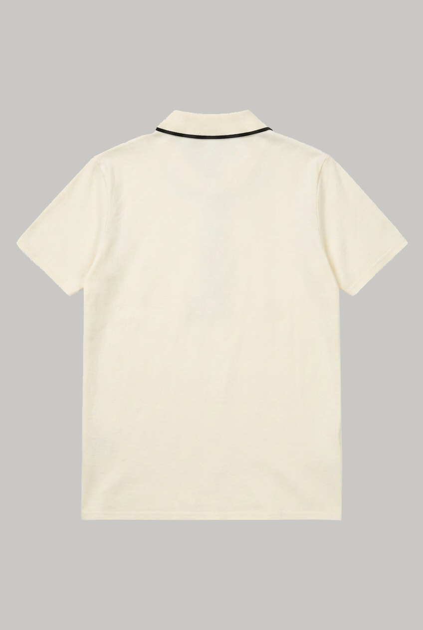 Sterling - V Neck Polo - Ecru Pique - Wear London