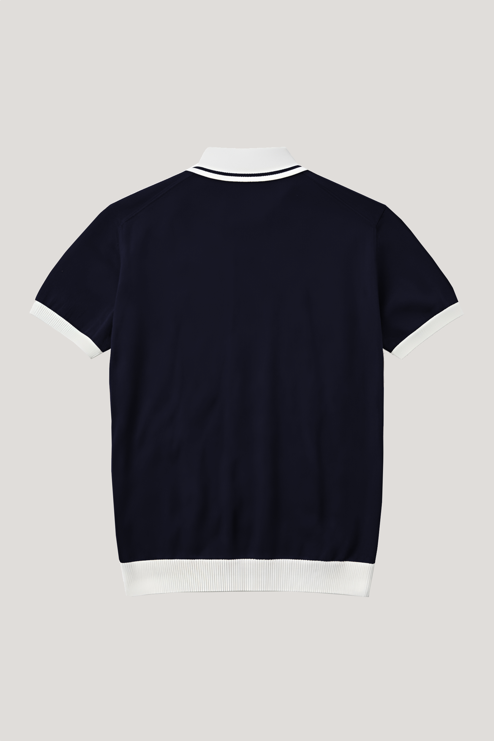 Camden - Plain Polo Knitwear - Navy Ecru - Wear London