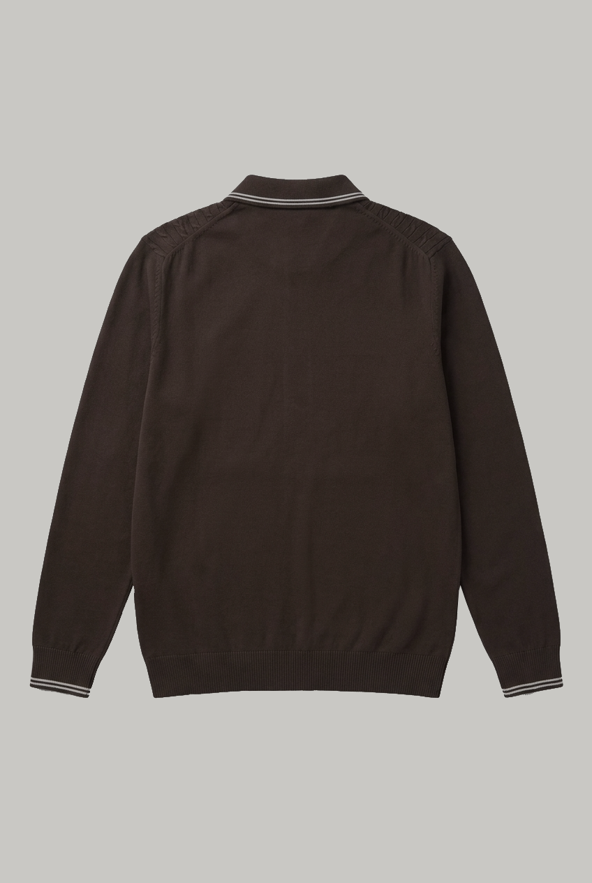 Kempton - Button Through Knitwear - Chocolate - Wear London