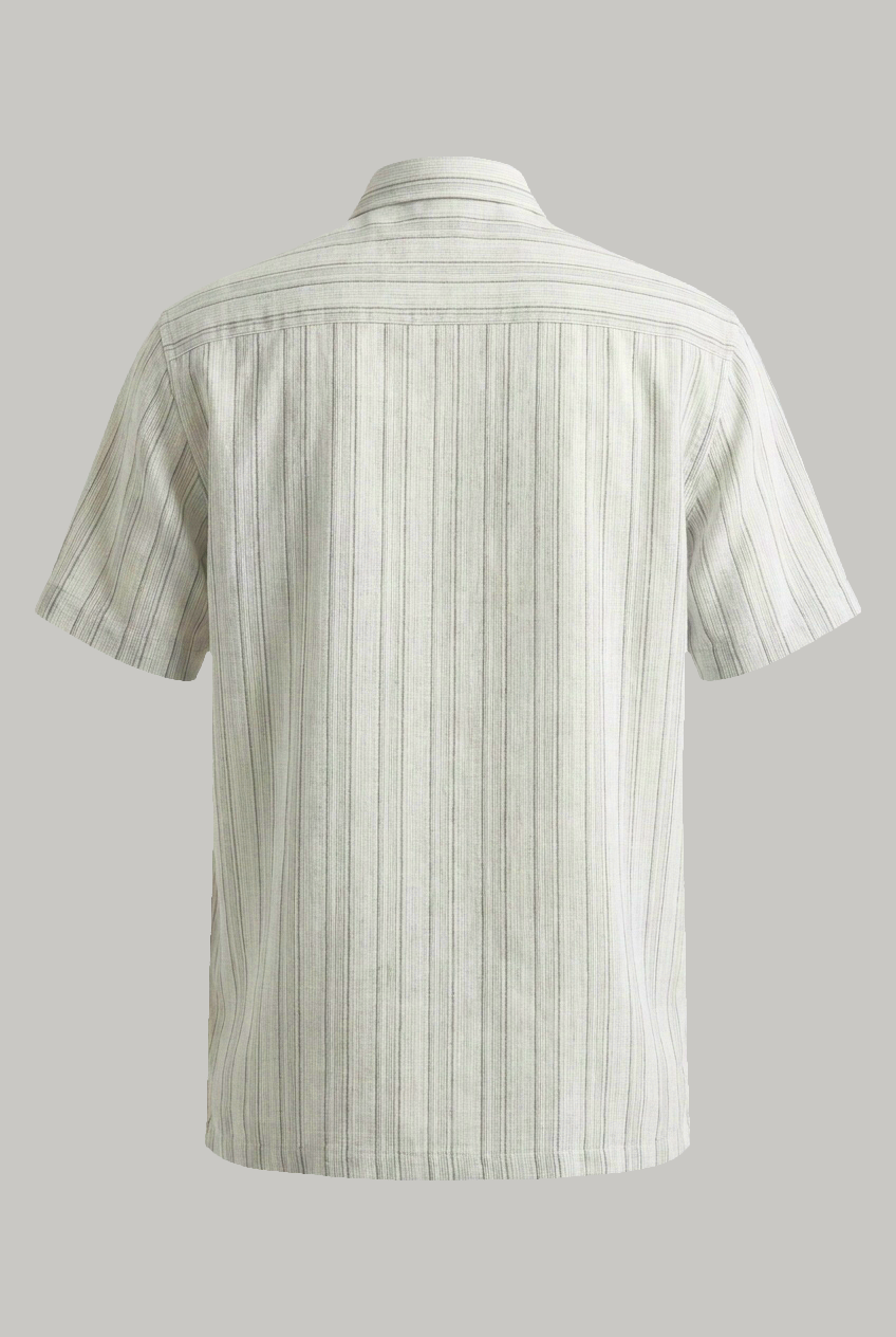 Bethnal Top Pockets - Green White Linen - Wear London