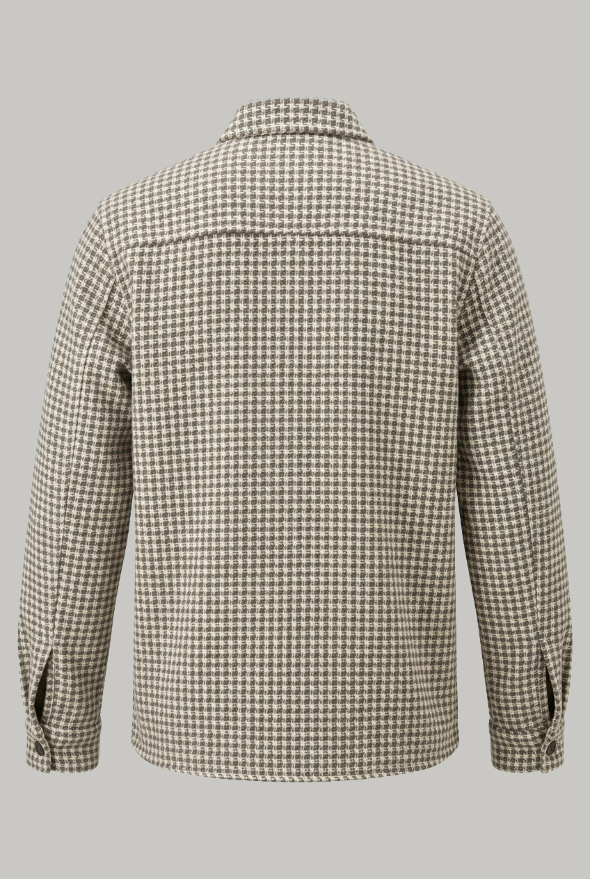 Bart Overshirt - Dogtooth Ecru Oat Grey - Wear London