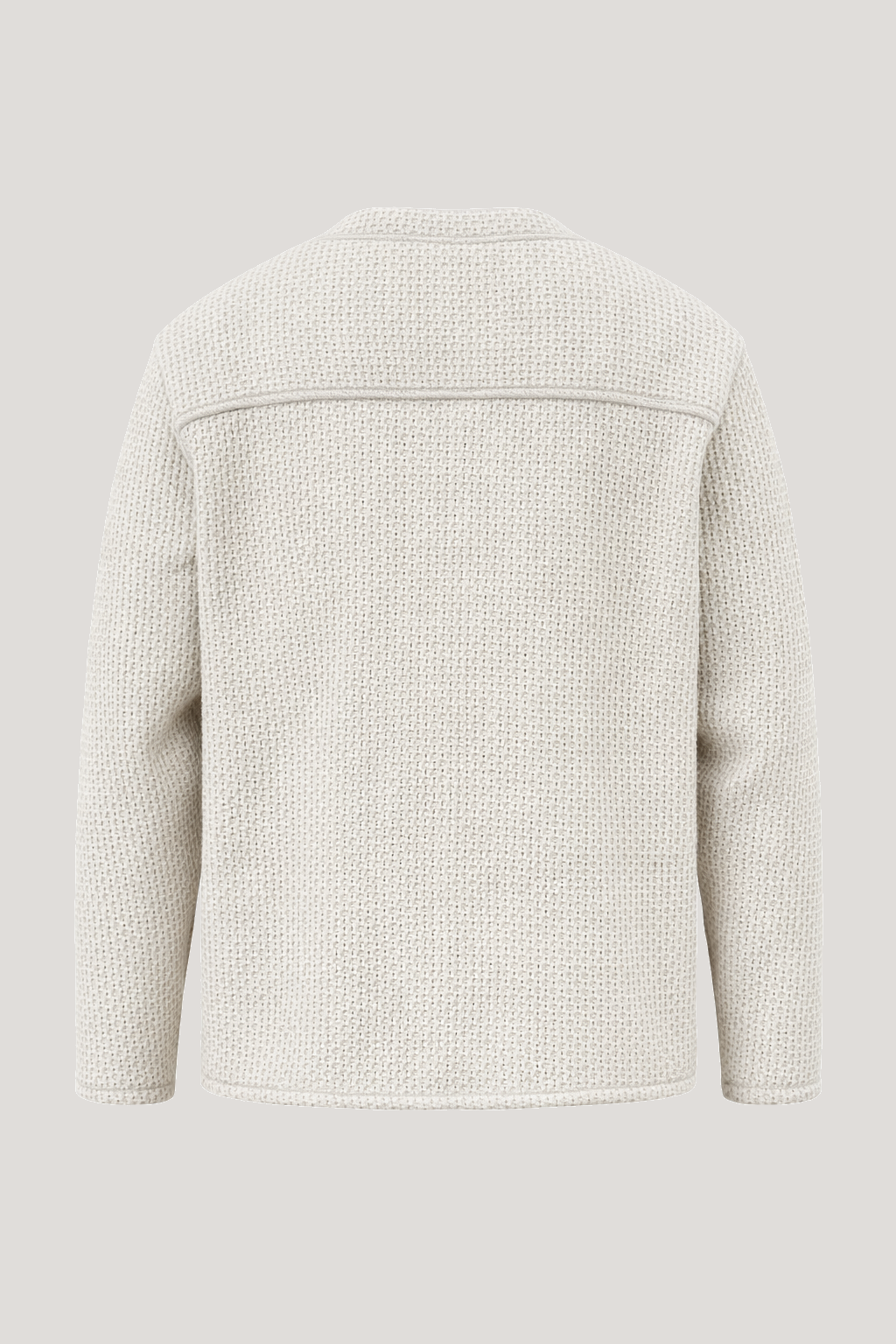 Fleming V-Neck Shacket - Ecru Textured - Wear London