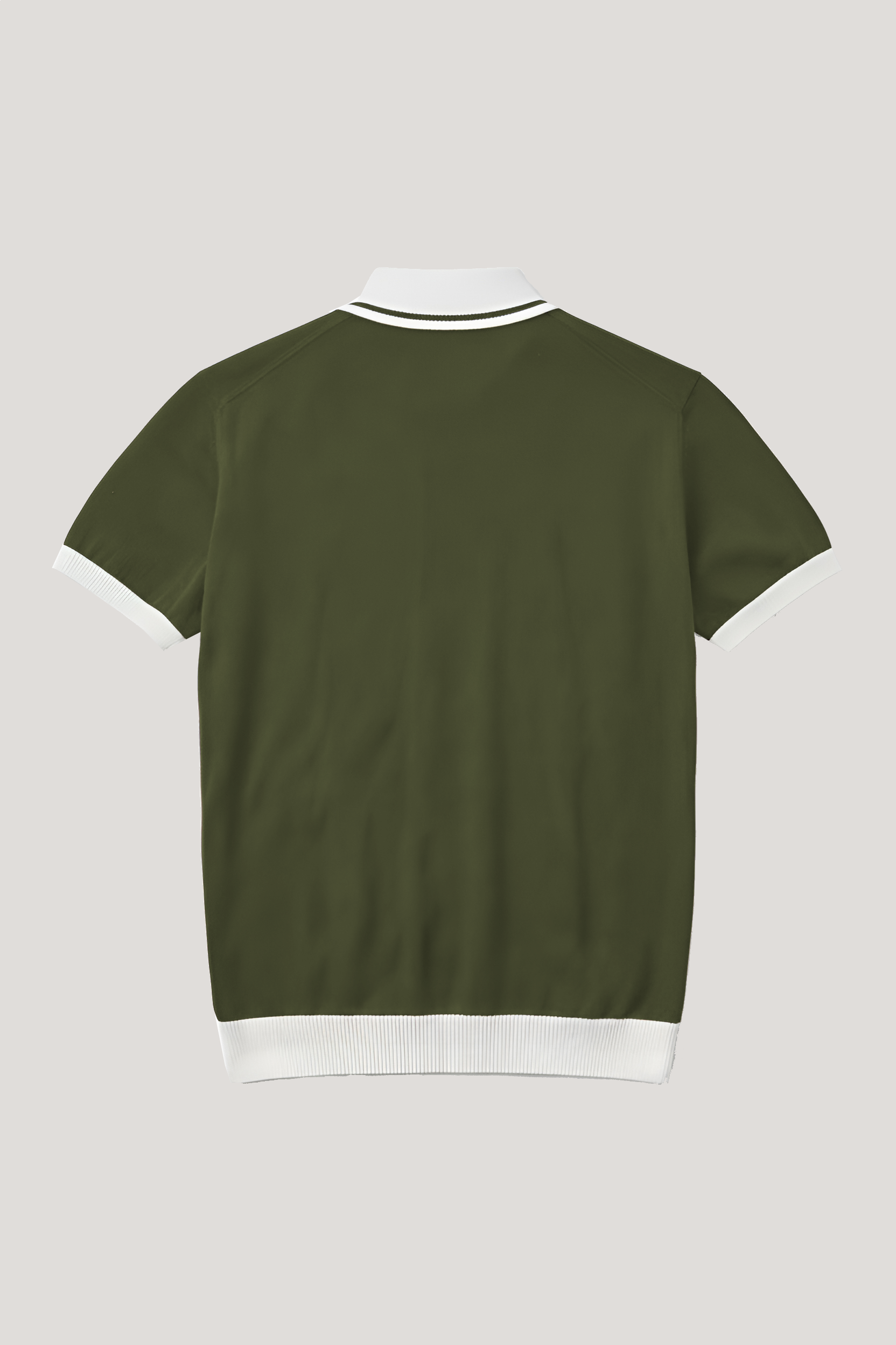 Camden - Plain Polo Knitwear - Olive Ecru - Wear London