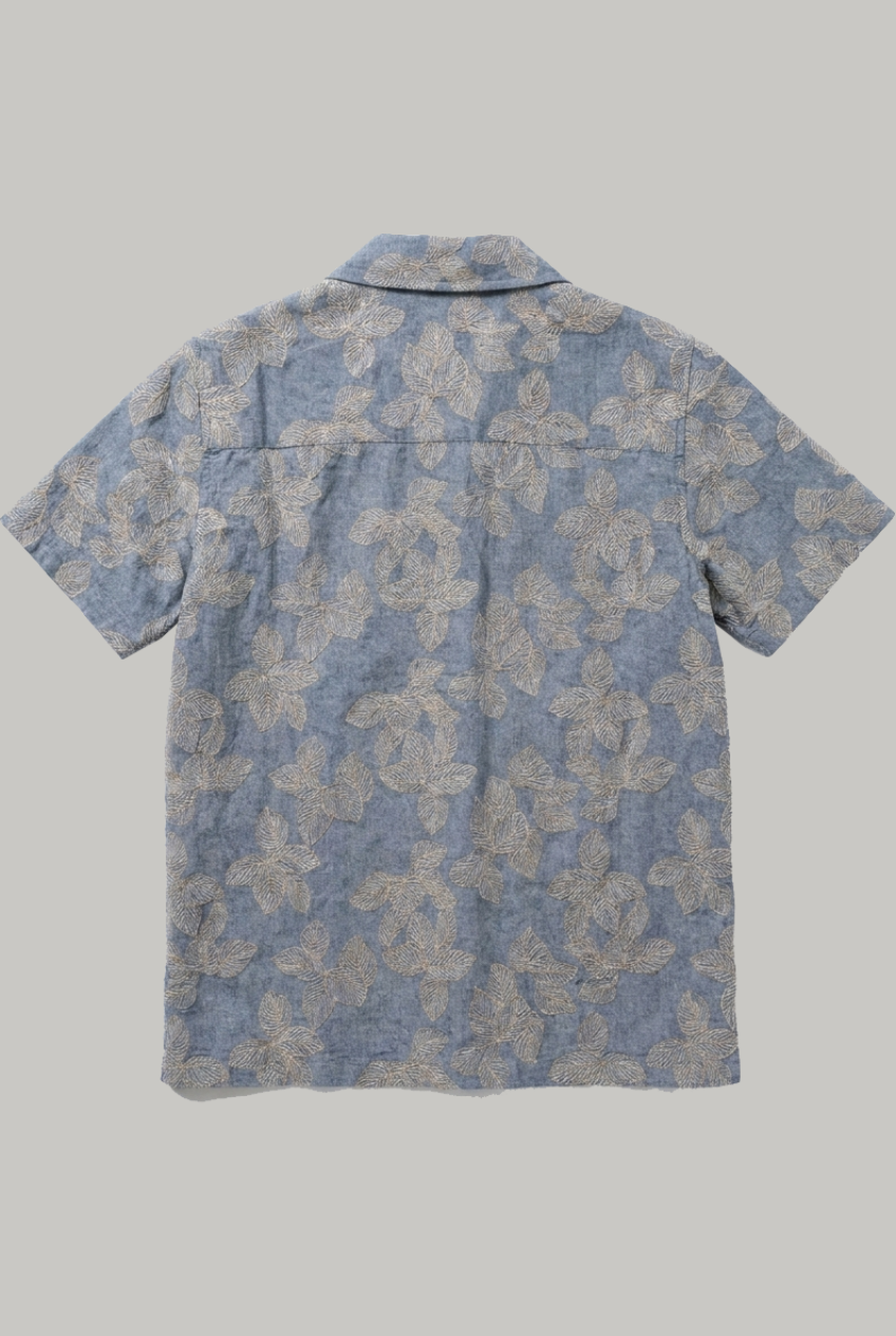 Larsson Short Sleeve Shirt - Sky Flower Chambray - Wear London