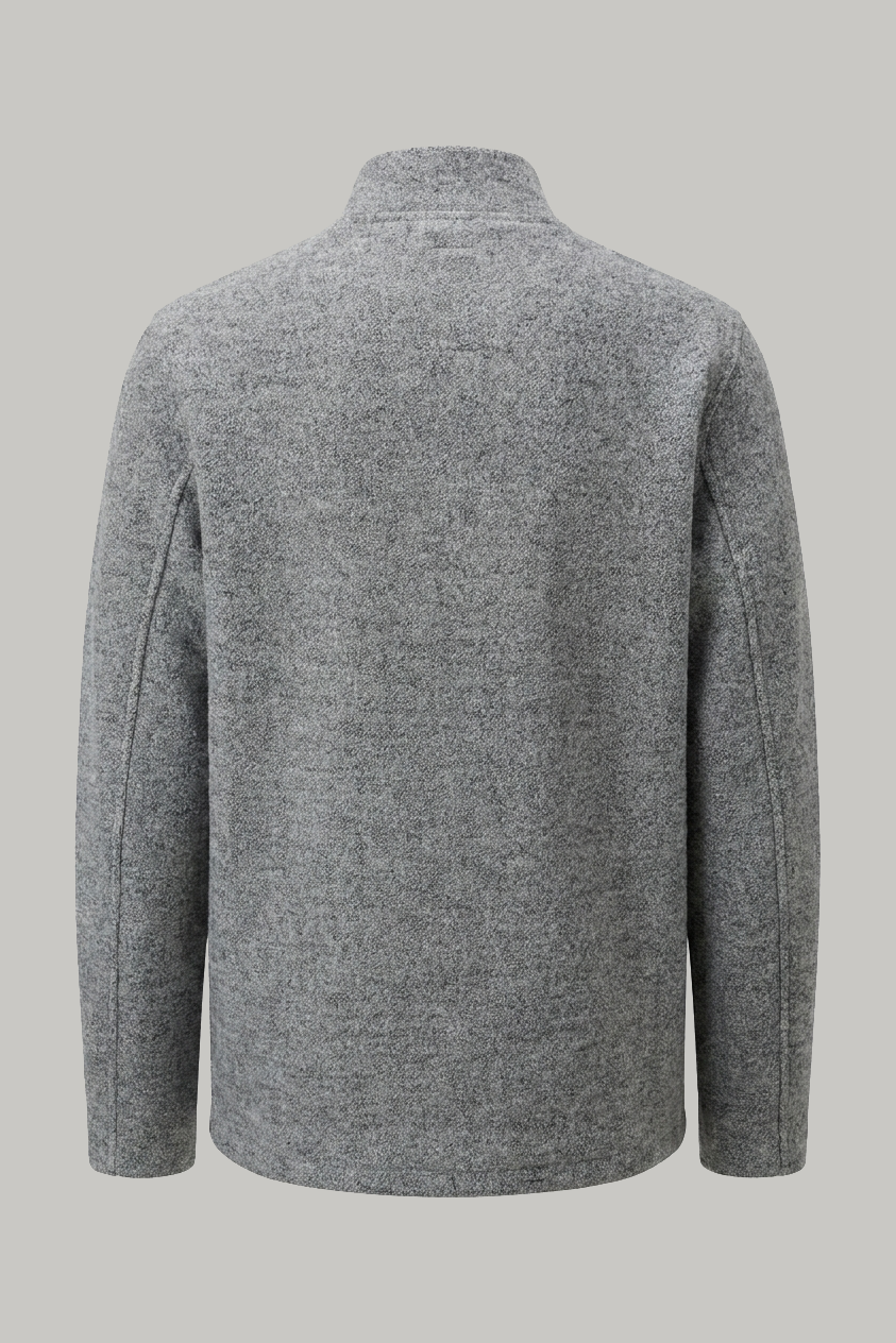 Aldgate Baseball Shacket - Silver textured wool - Wear London