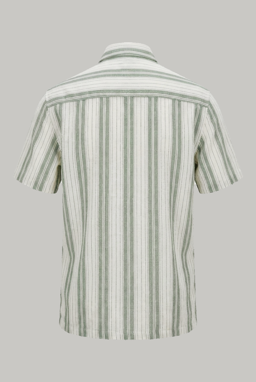 Bethnal Short Sleeve Shirt - Green White Stripe - Wear London