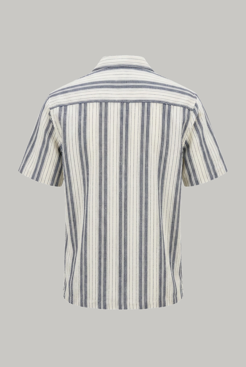 Bethnal Short Sleeve Shirt - Navy White Stripe - Wear London
