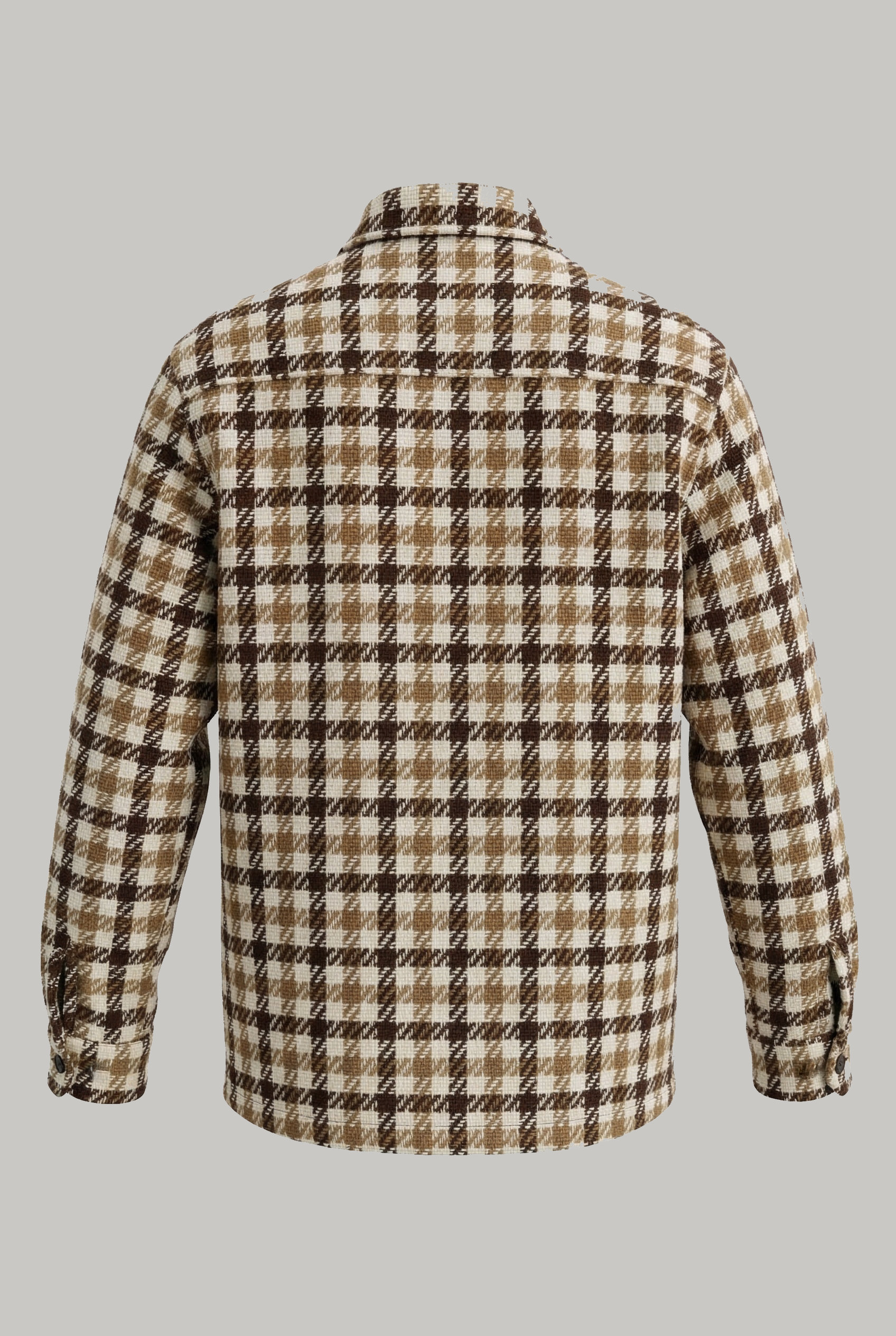 Bart Overshirt - Brown Camel Ecru - Square Check - Wear London