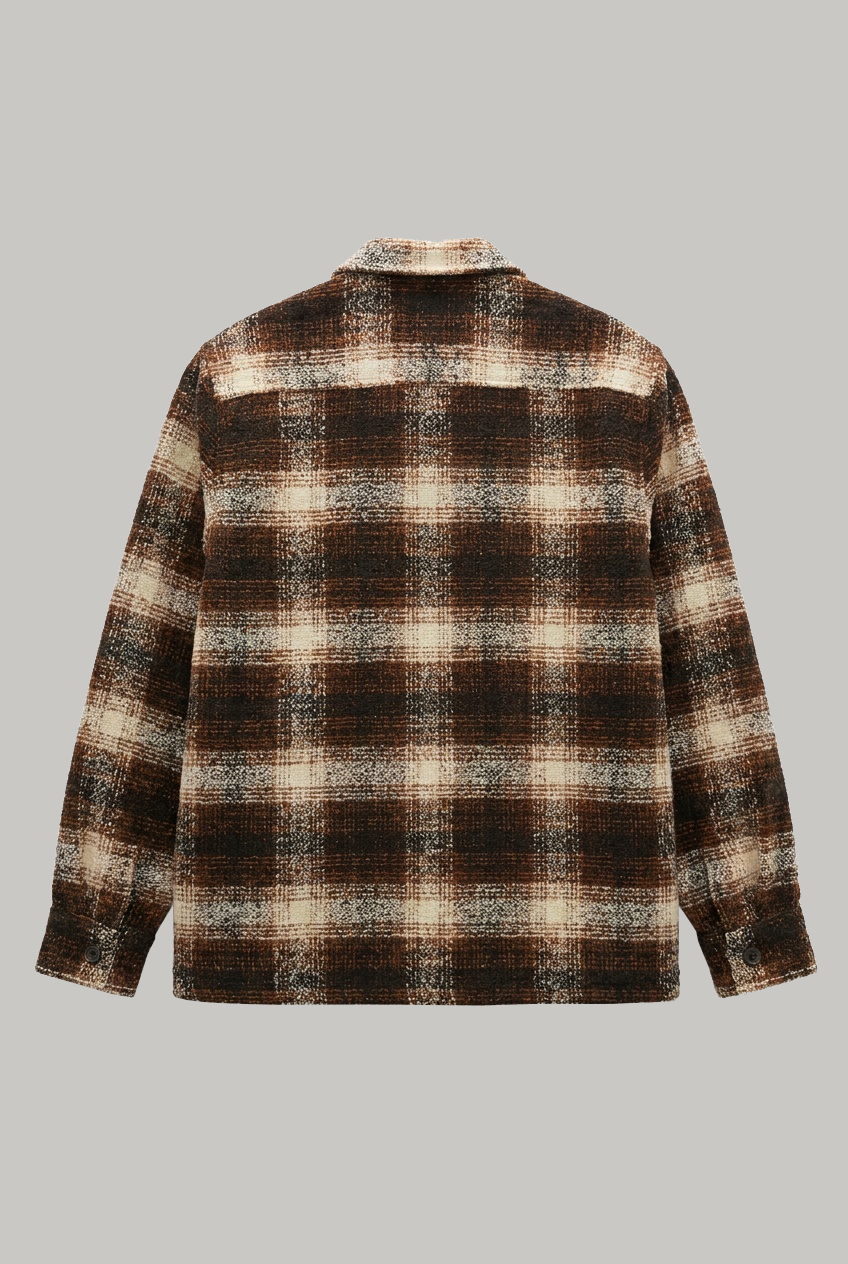 Broadwalk Zip Overshirt - Red Grey Black Check - Wear London