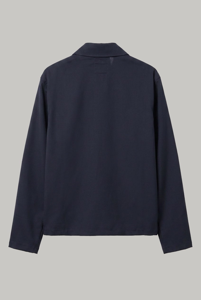 Southend Shacket - Dark Navy Poly Wool - Wear London
