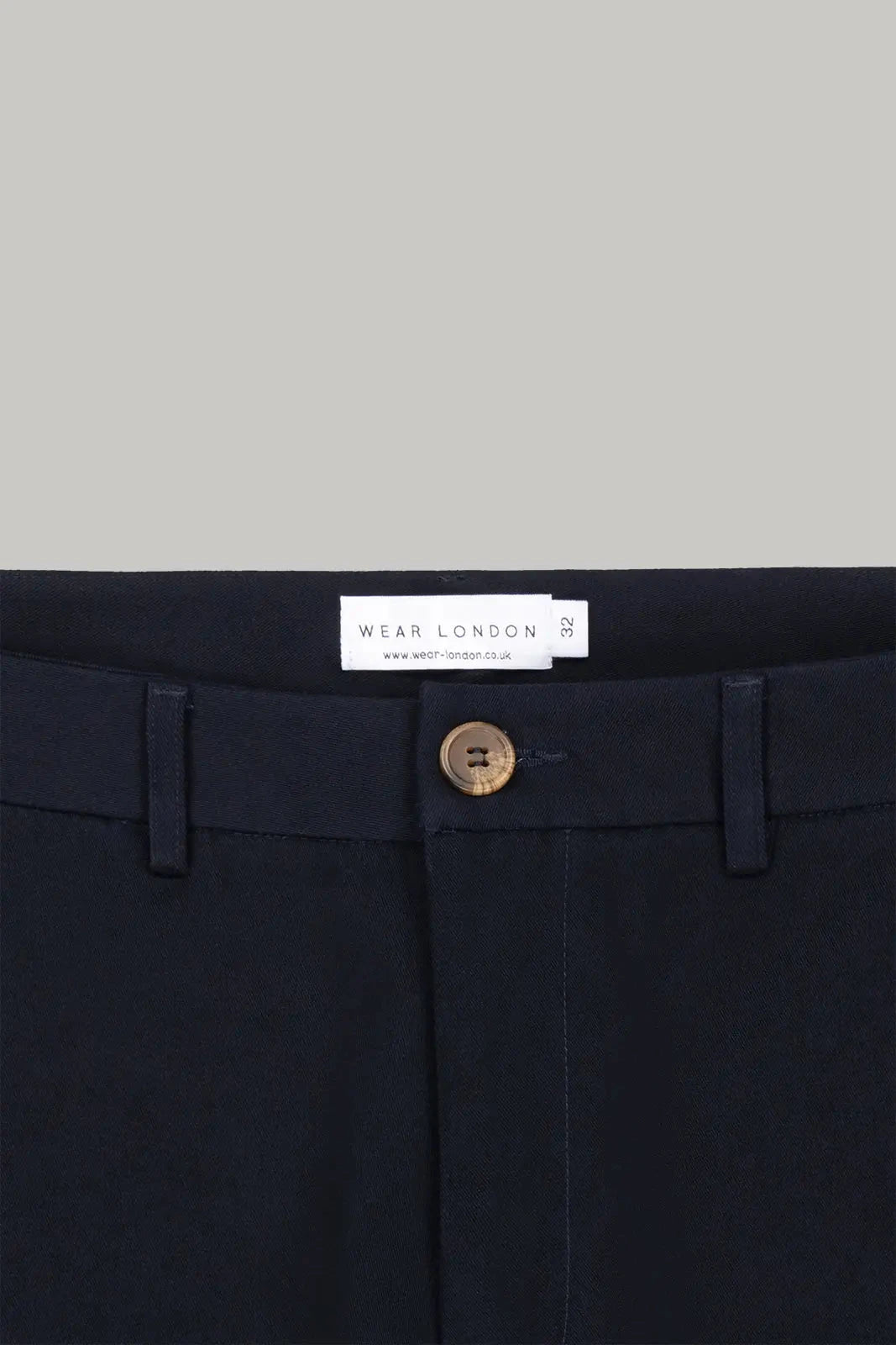 Buxton Trousers -Brown Button Navy - Wear London