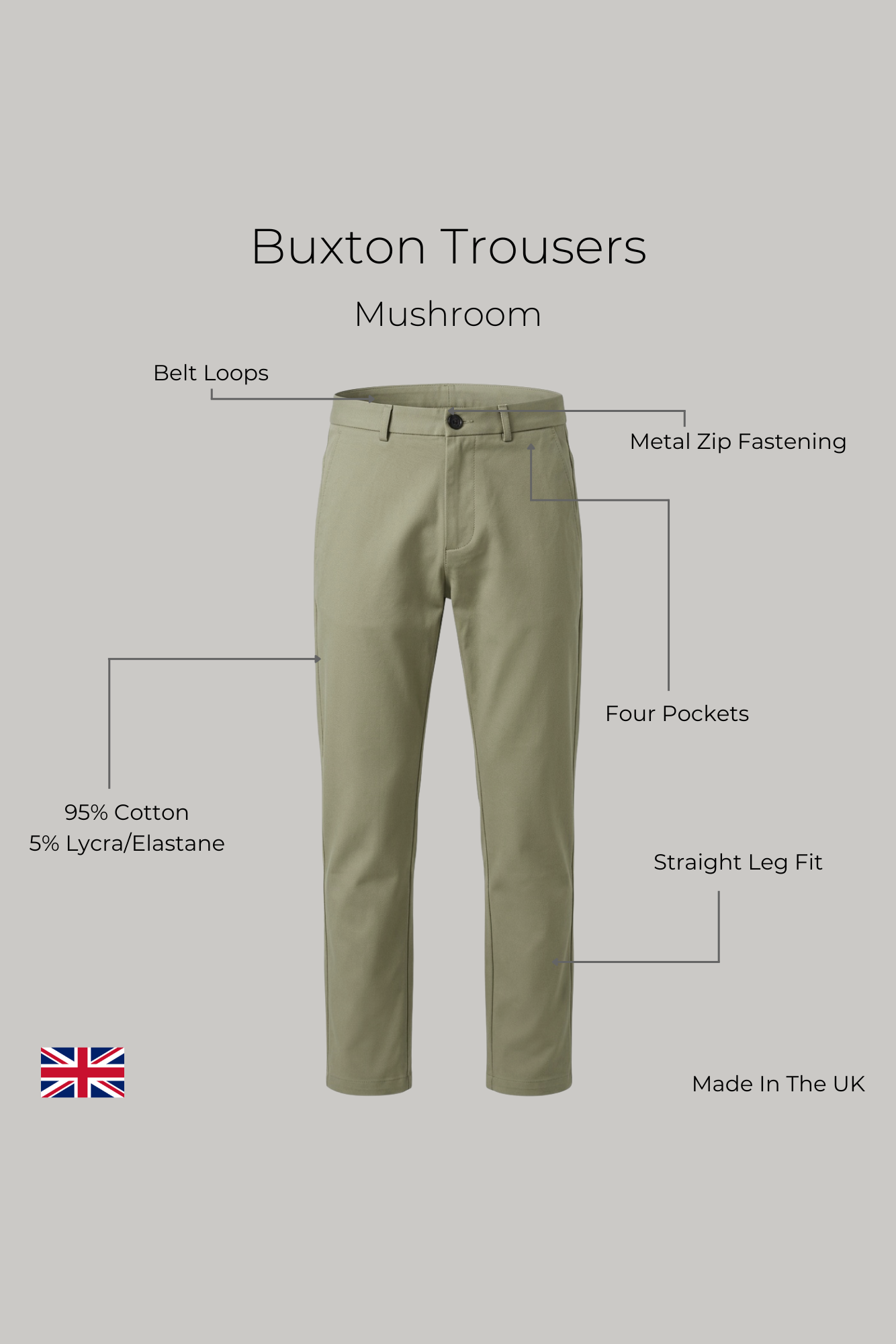 Buxton Trousers - Mushroom - Wear London
