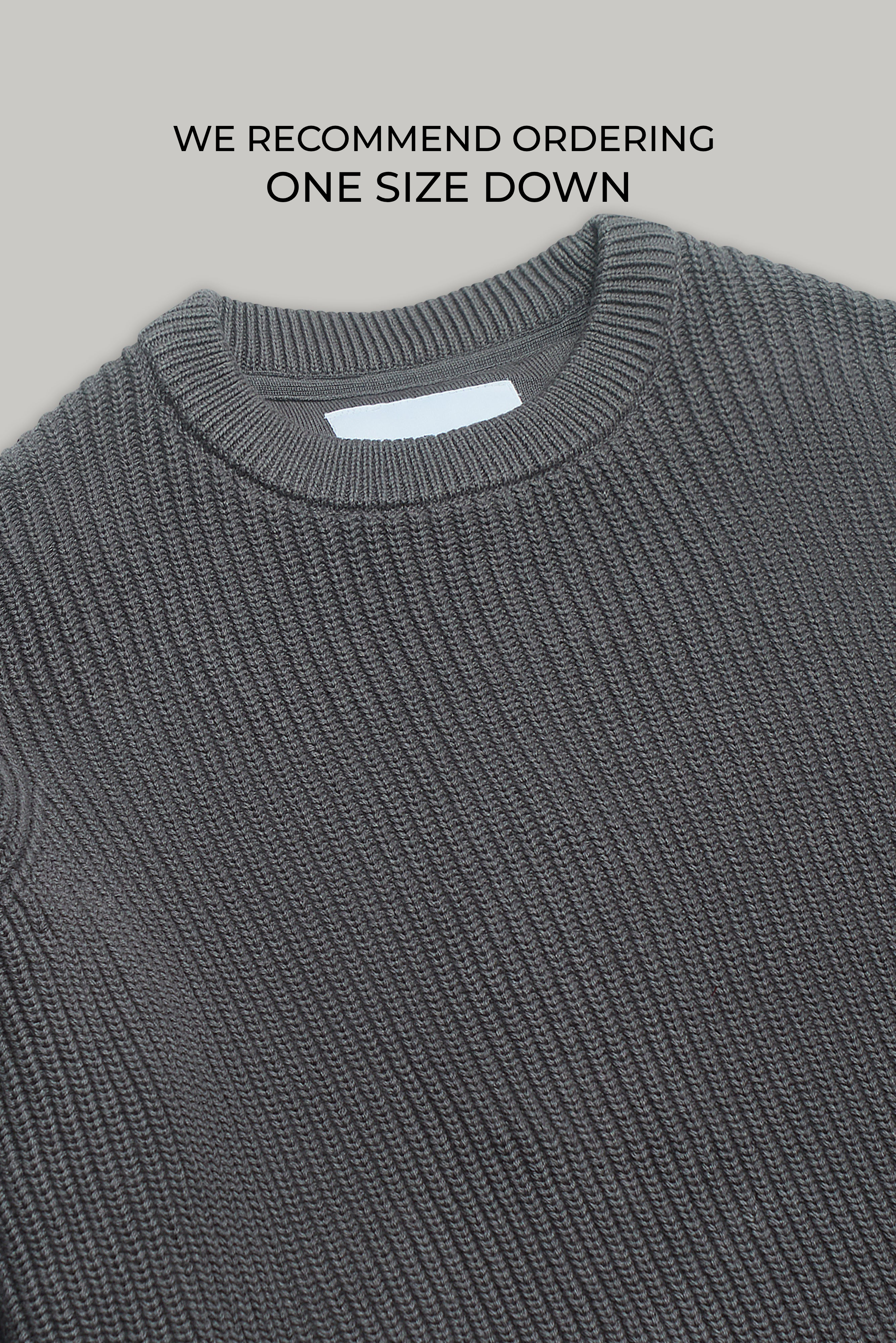J Hailey Crew Knit - Charcoal - Wear London