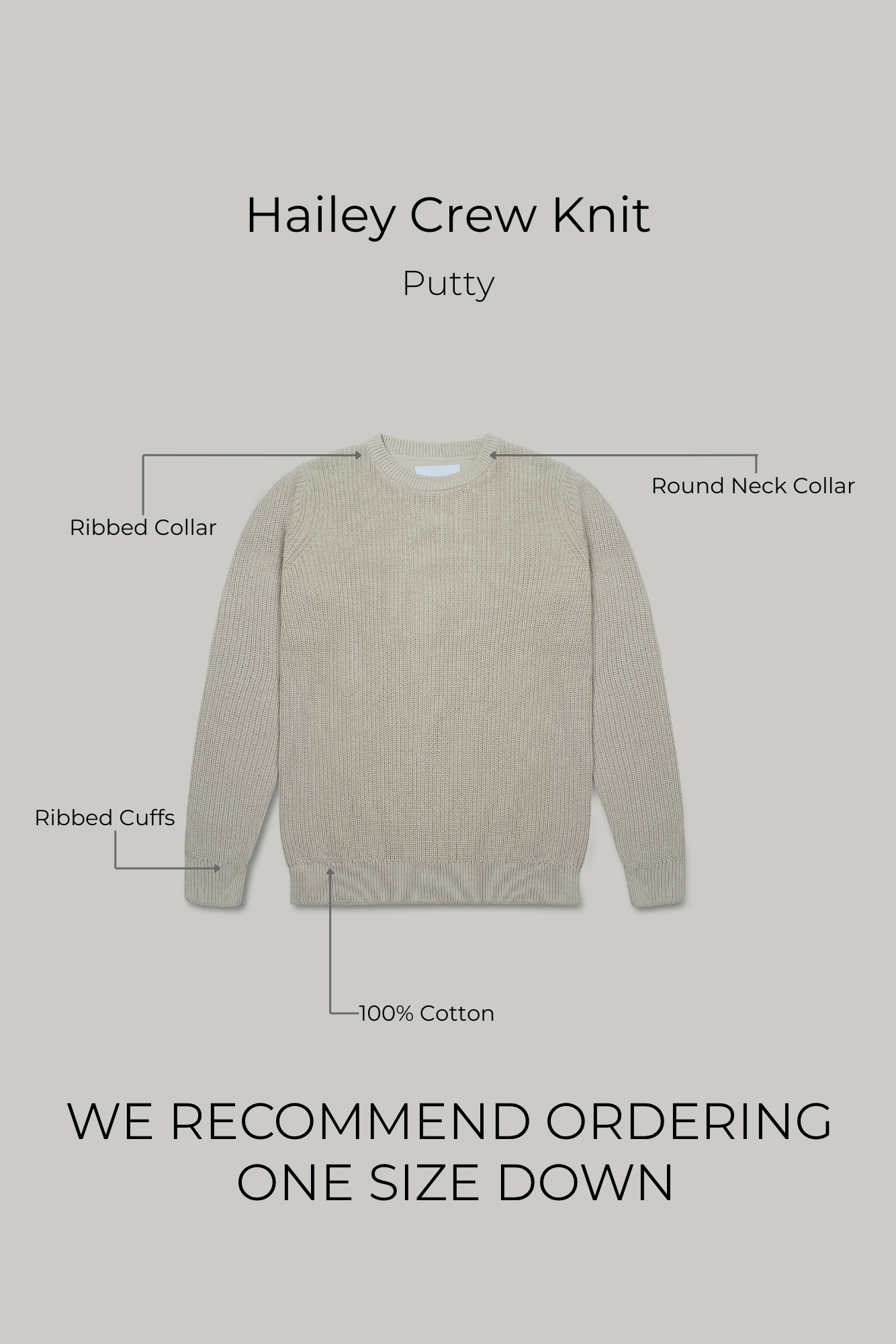 J Hailey Crew Knit - Putty - Wear London