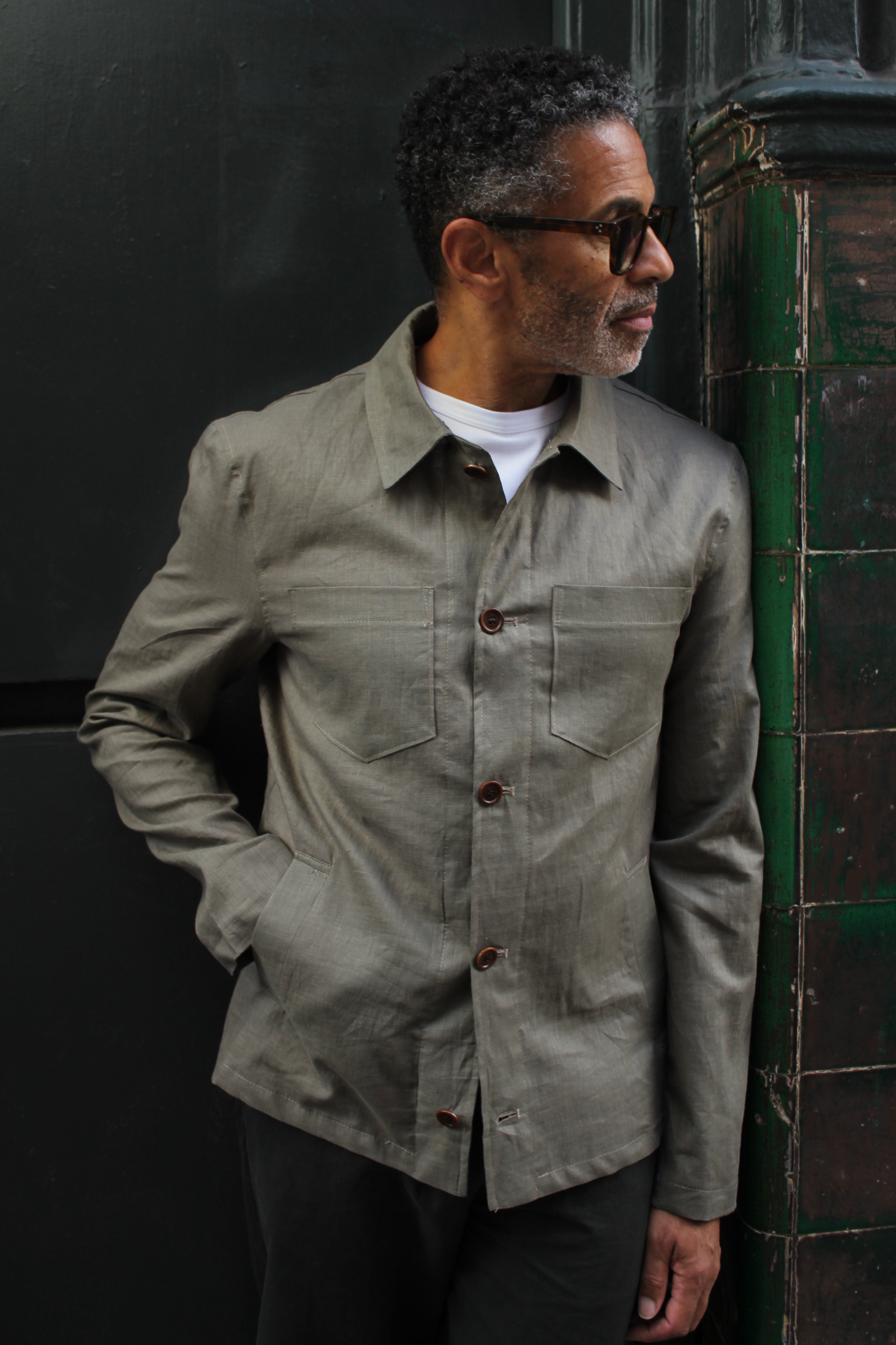 Southend Shacket - Mushroom Cotton Linen - Wear London