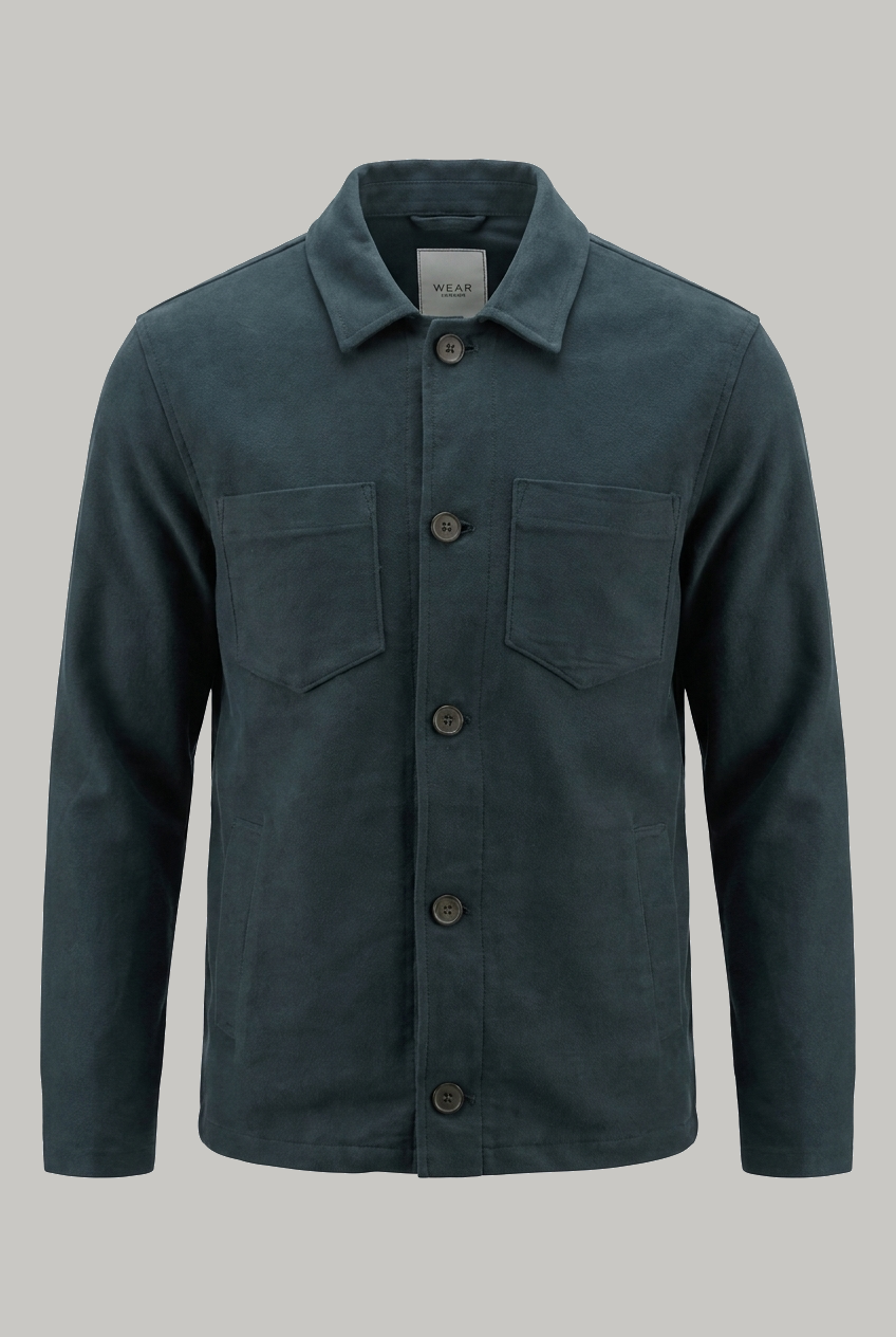 Southend Shacket - Petrol Blue Moleskin - Wear London