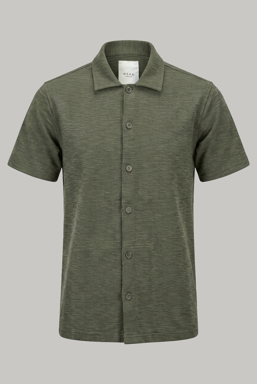Runar Short Sleeve Shirt - Olive - Wear London