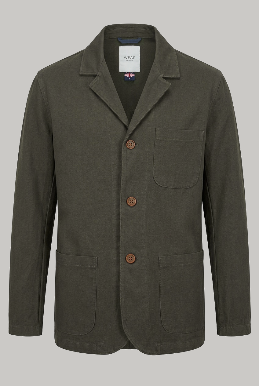 The Pearlman Casual Blazer - Olive Cotton Linen - Wear London