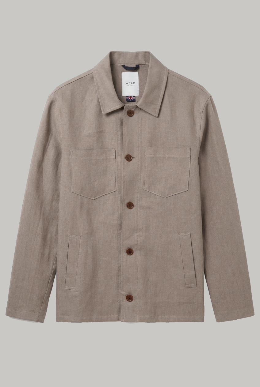 Southend Shacket - Stone Cotton Linen - Wear London