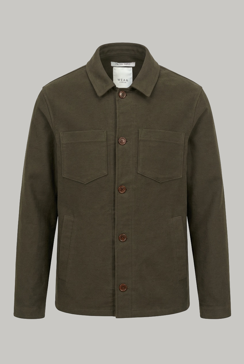 Southend Shacket Unlined - Khaki Moleskin - Wear London