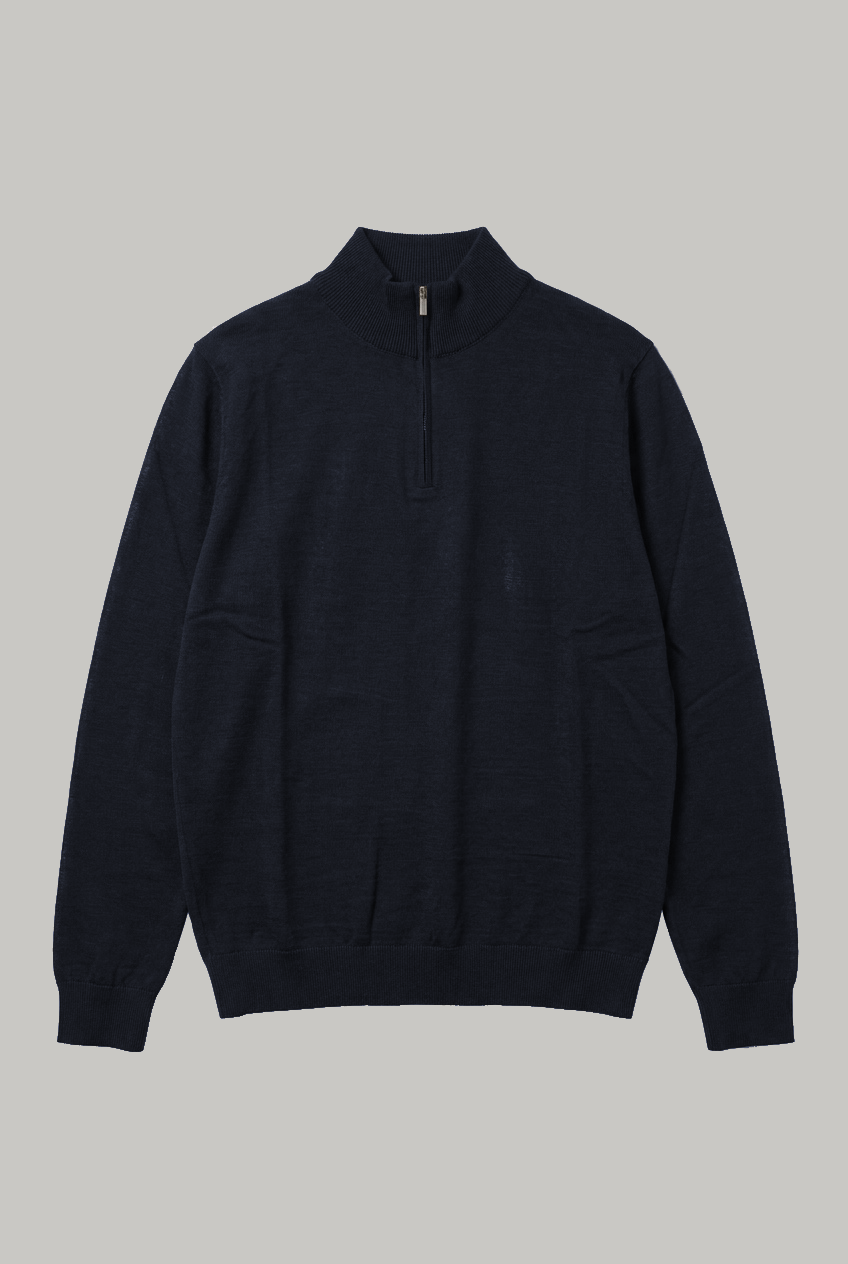 Farringdon - Quarter Zip Knitwear - Navy - Wear London