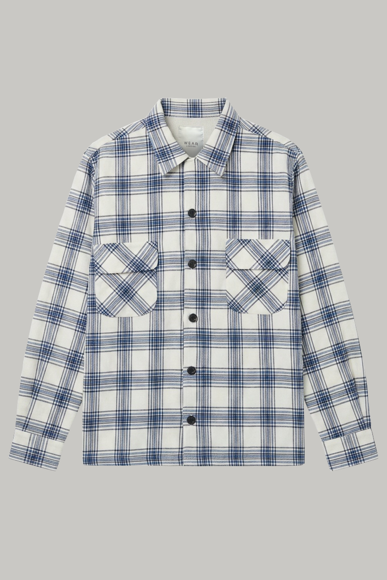 Angeles Long Sleeve Shirt - Art Blue Check - Wear London