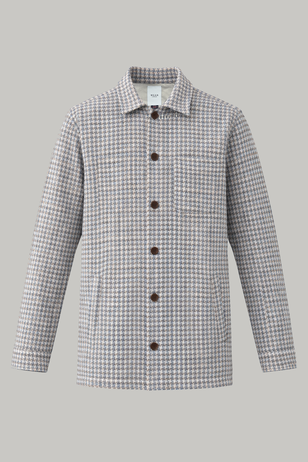 Theydon Overshirt - Sky Blue / Stone Check - Wear London