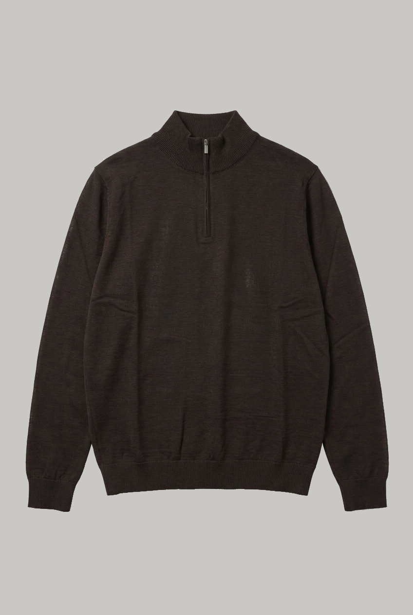 Farringdon - Quarter Zip Knitwear - Brown - Wear London
