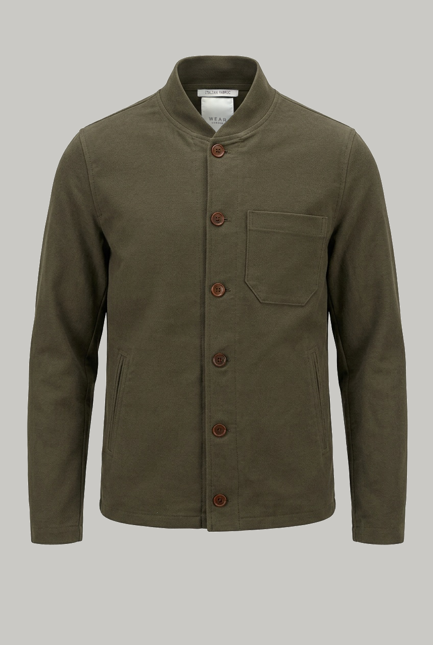 Aldgate Baseball Shacket - Khaki Moleskin - Wear London