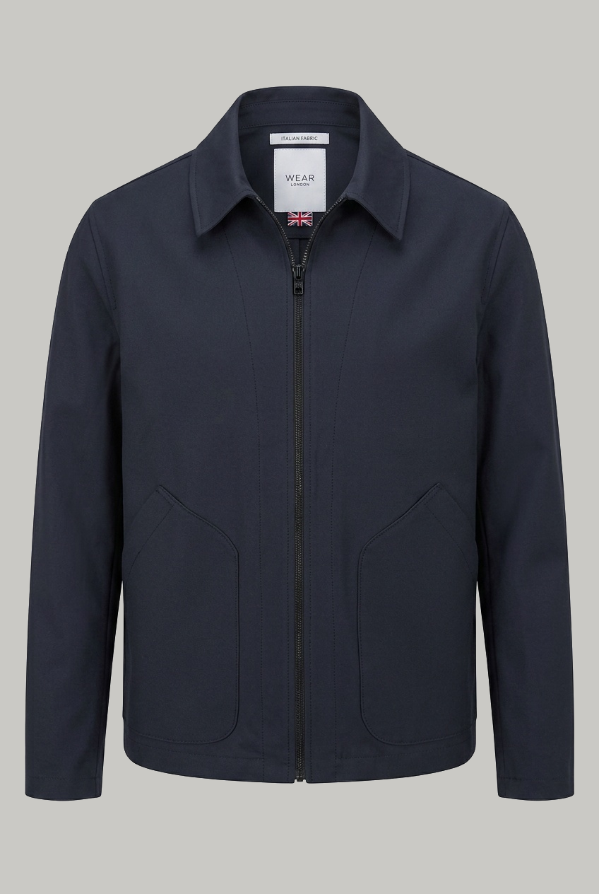 Colts Zip Shacket Unlined - Navy Canvas Tinto - Wear London