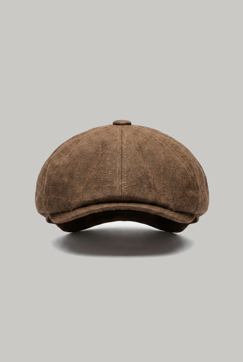 Baker Boy Hat - Chocolate Linen - Wear London