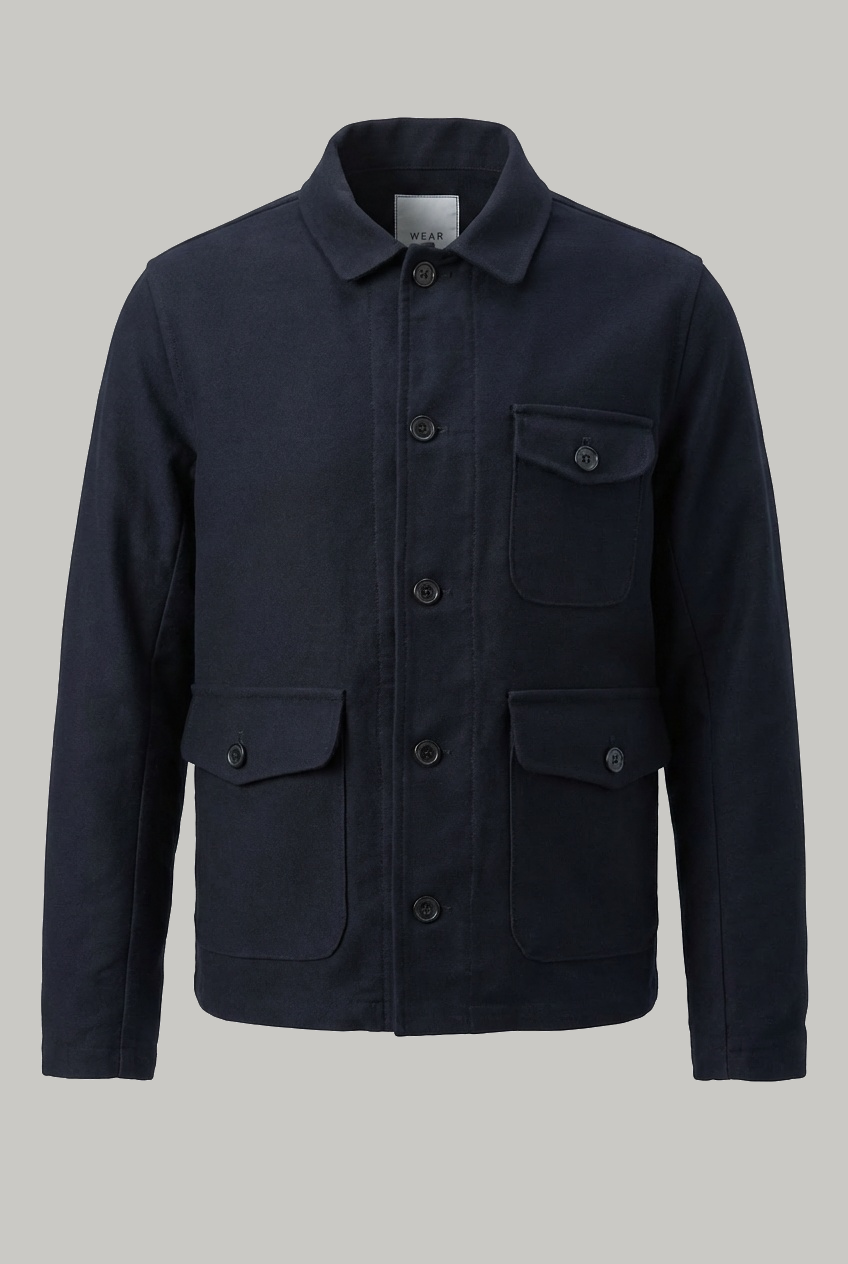 Lauchlan Shacket - Navy Moleskin - Wear London
