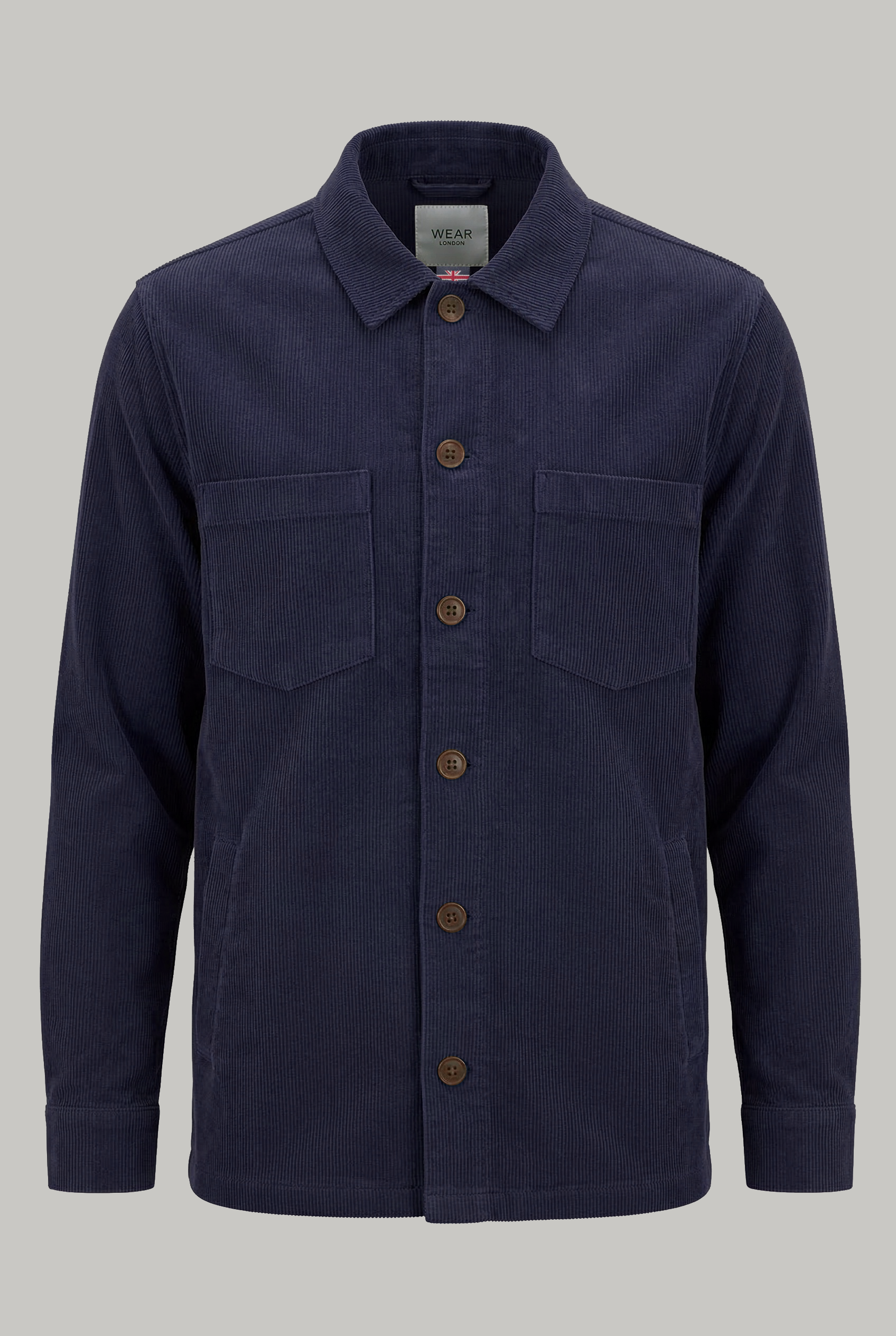 Theydon Overshirt - Fine Whale Cord Navy - Wear London