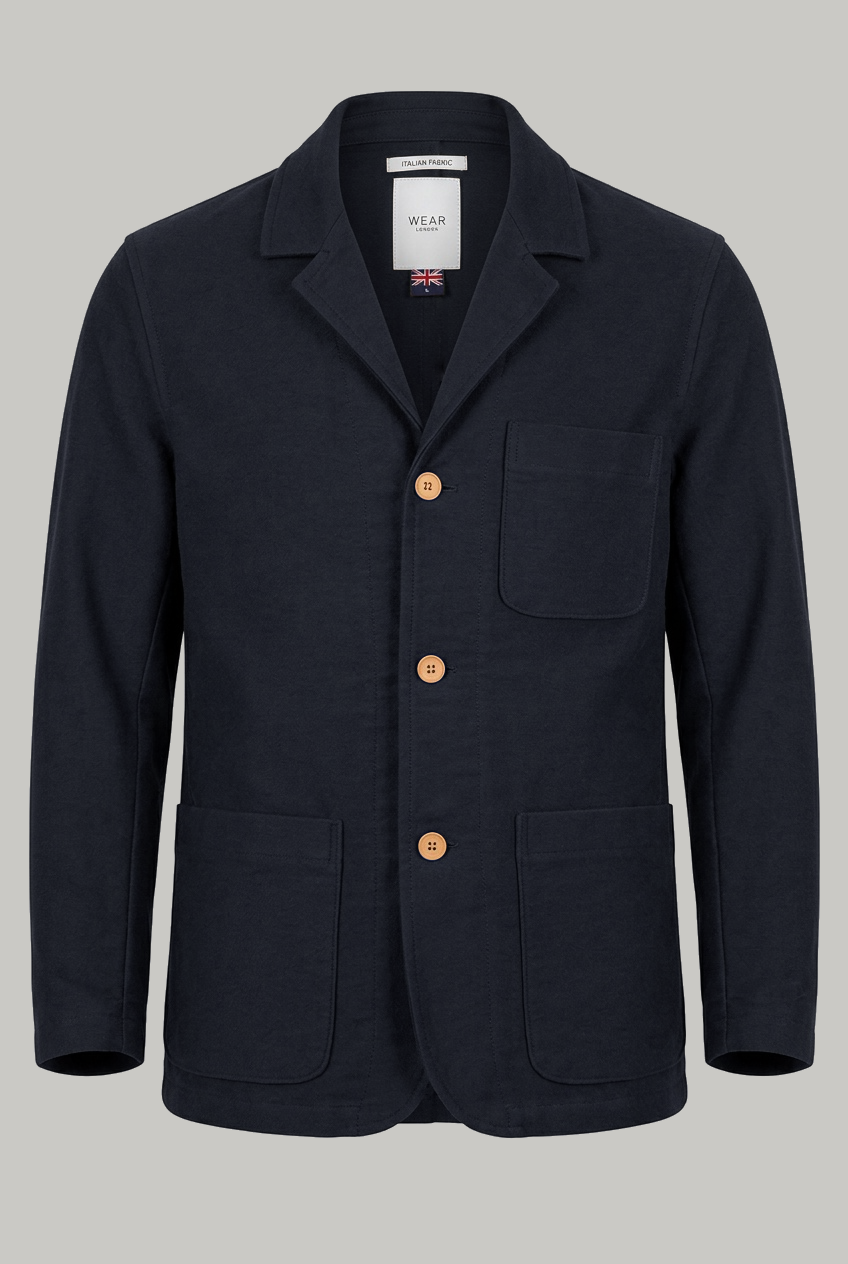 The Pearlman Casual Blazer - Navy Moleskin - Wear London