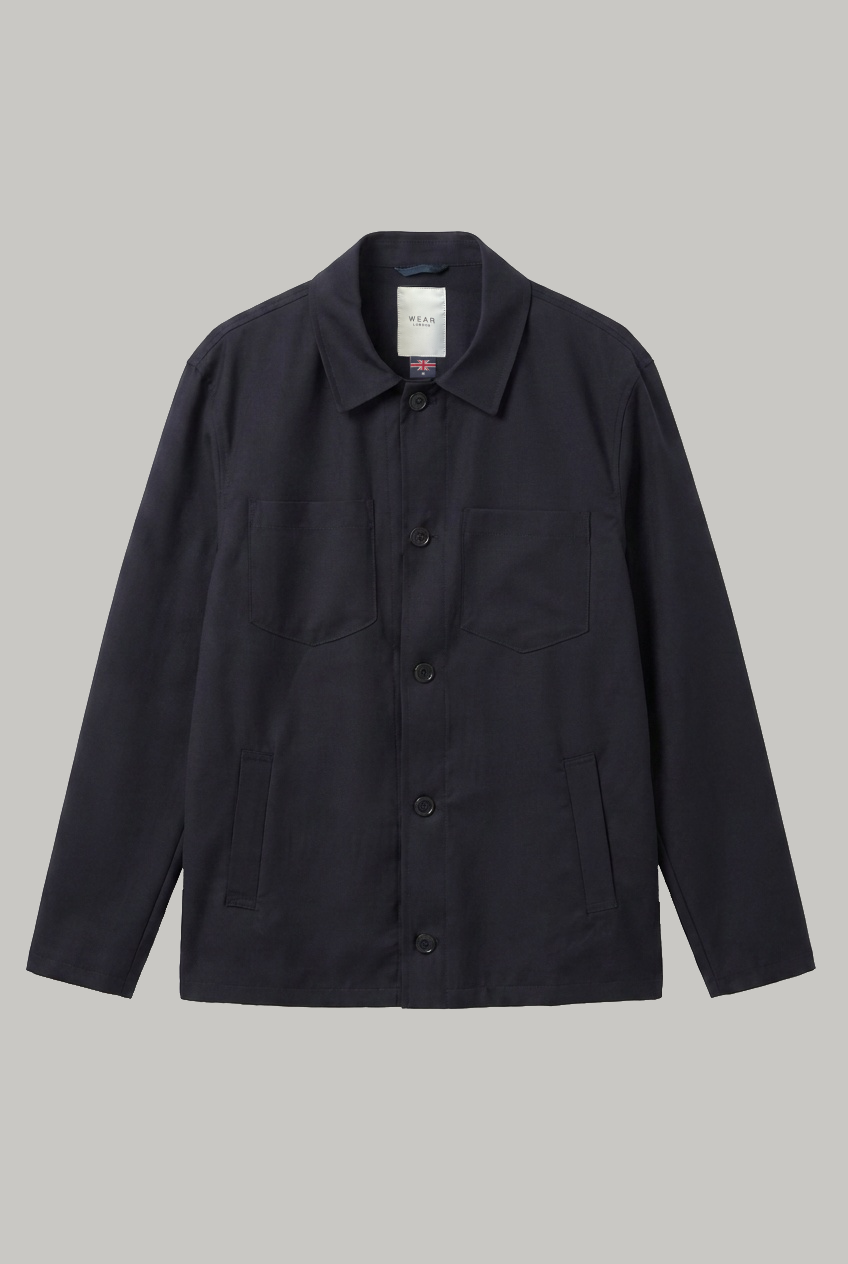 Southend Shacket - Dark Navy Poly Wool - Wear London