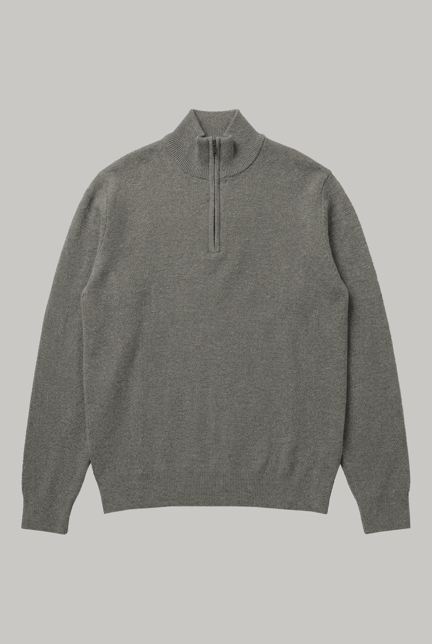 Jimmy Quarter Zip - Grey White - Wear London