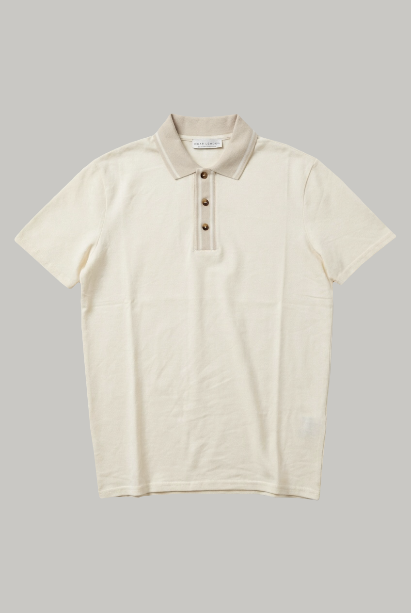Thames - 3 Button Polo - Ecru Pique - Wear London