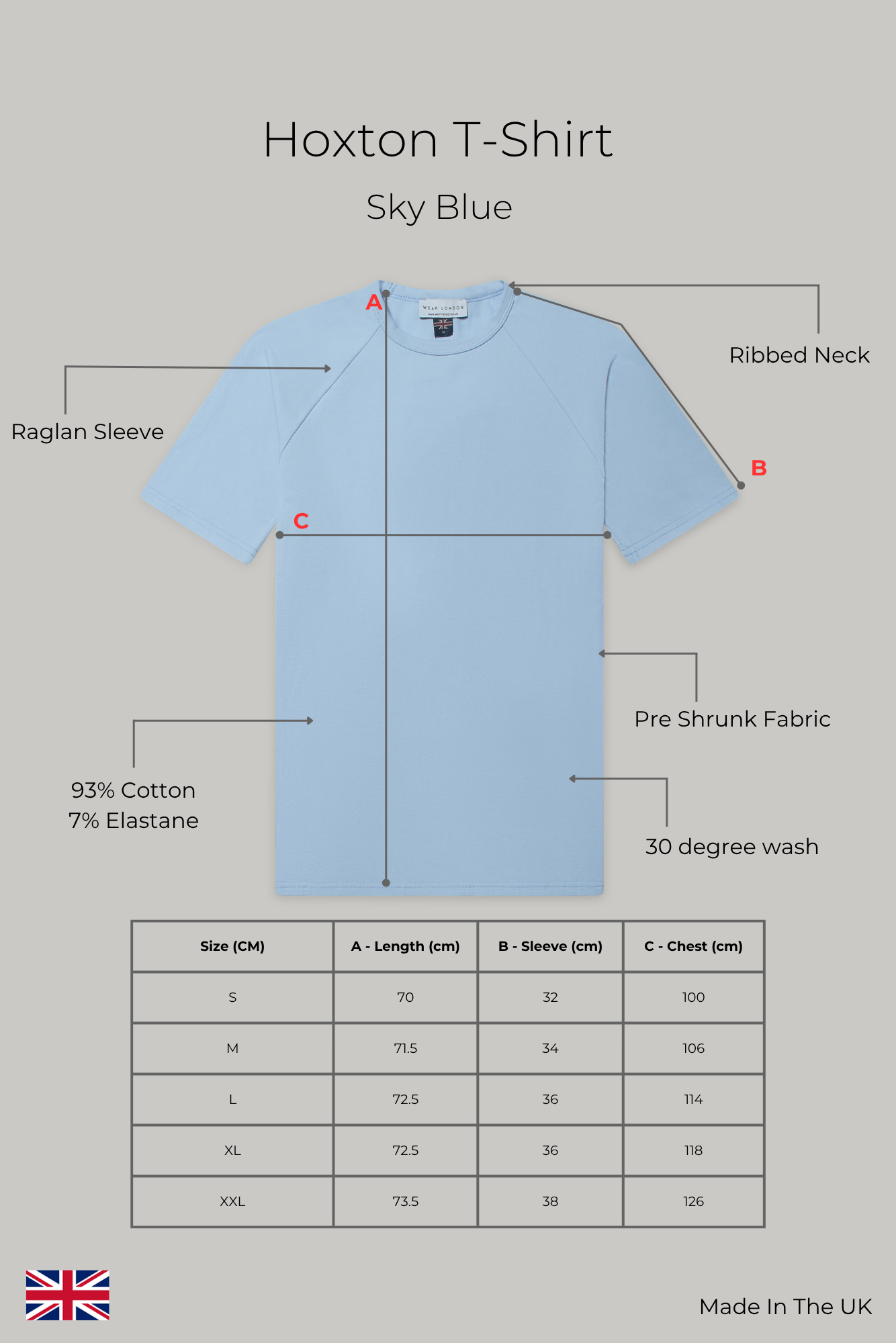 Hoxton T-shirt - Sky Blue - Wear London