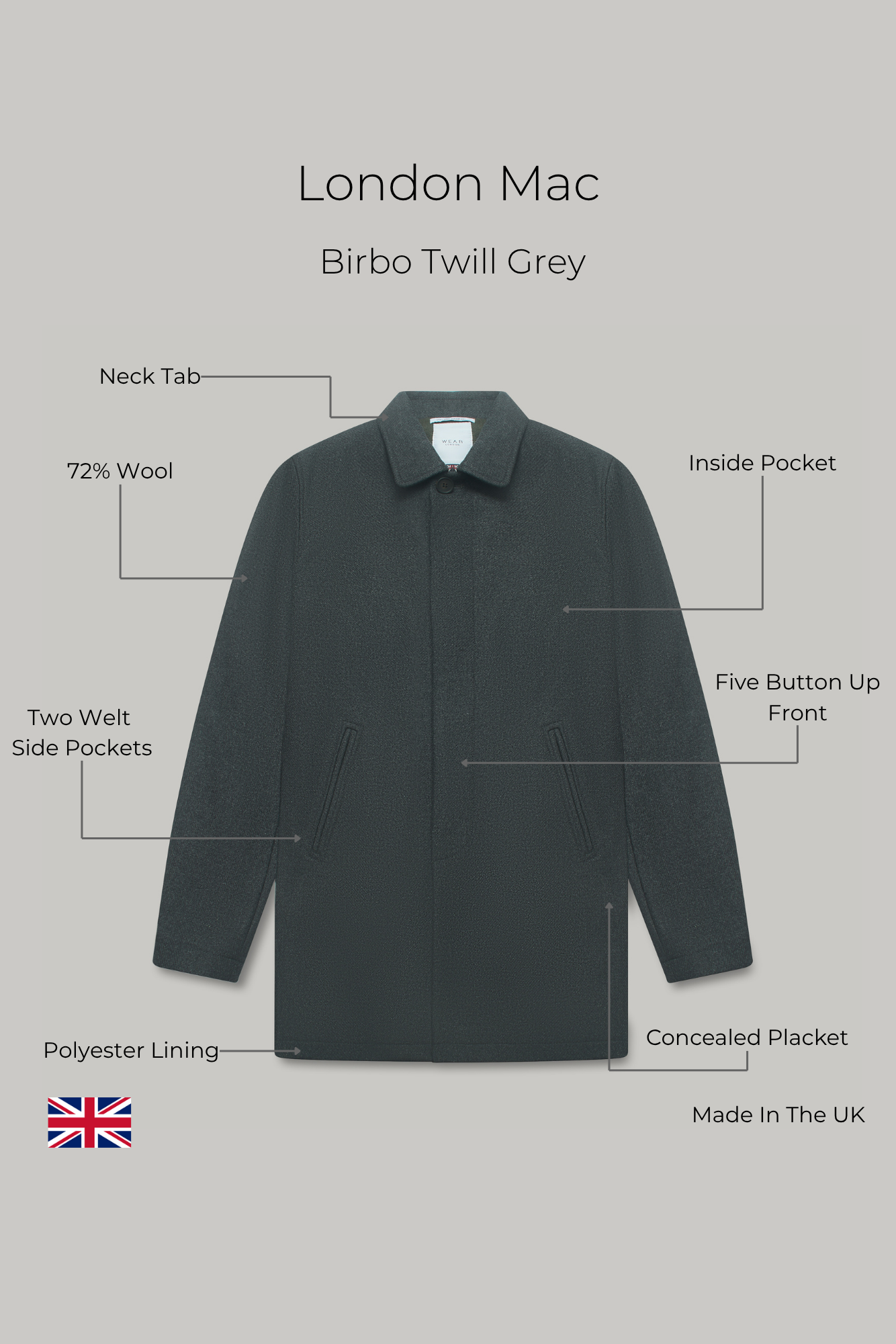 London Mac - Birbo Twill Grey - Wear London