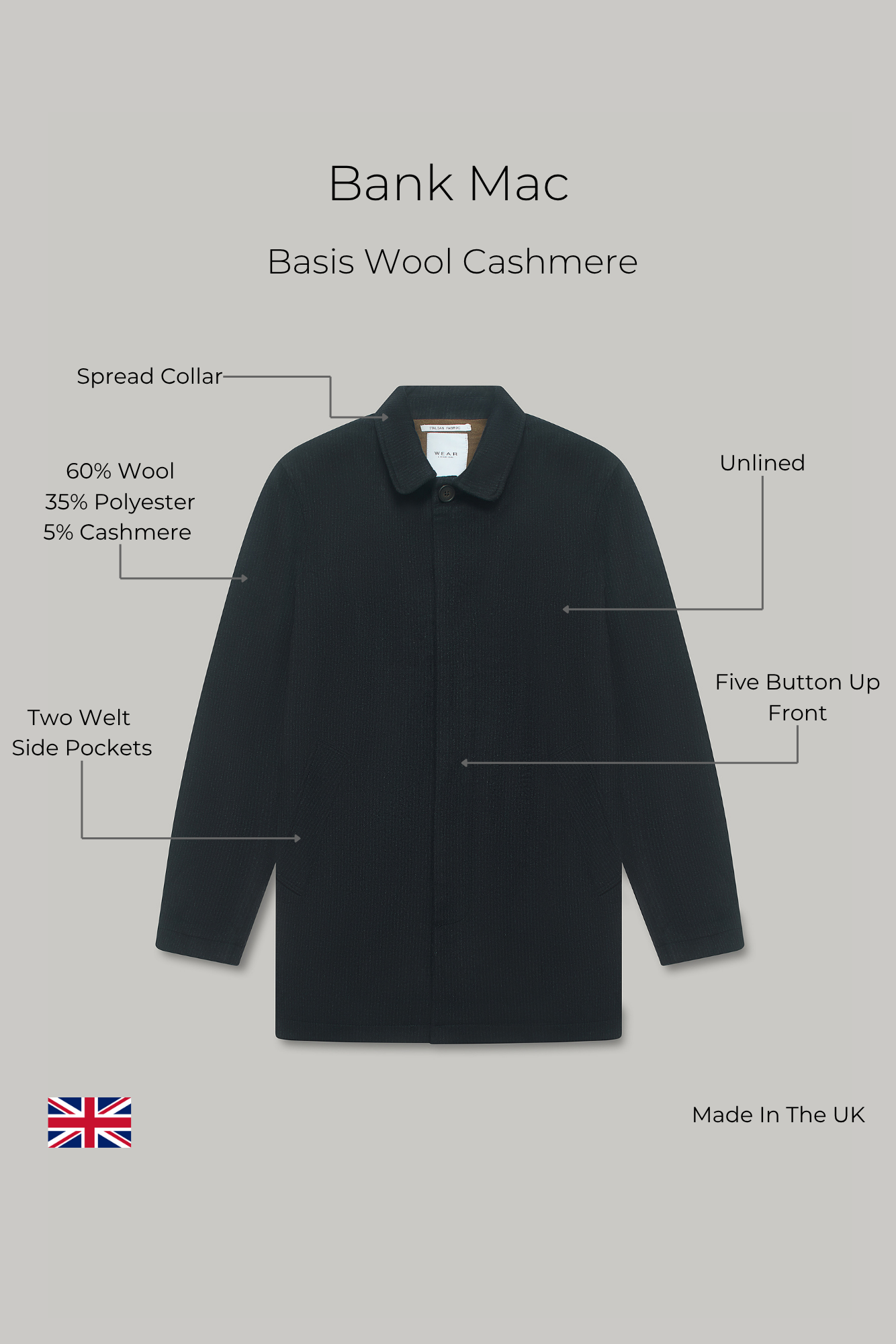 Bank Mac - Basis Wool Cashmere - Wear London